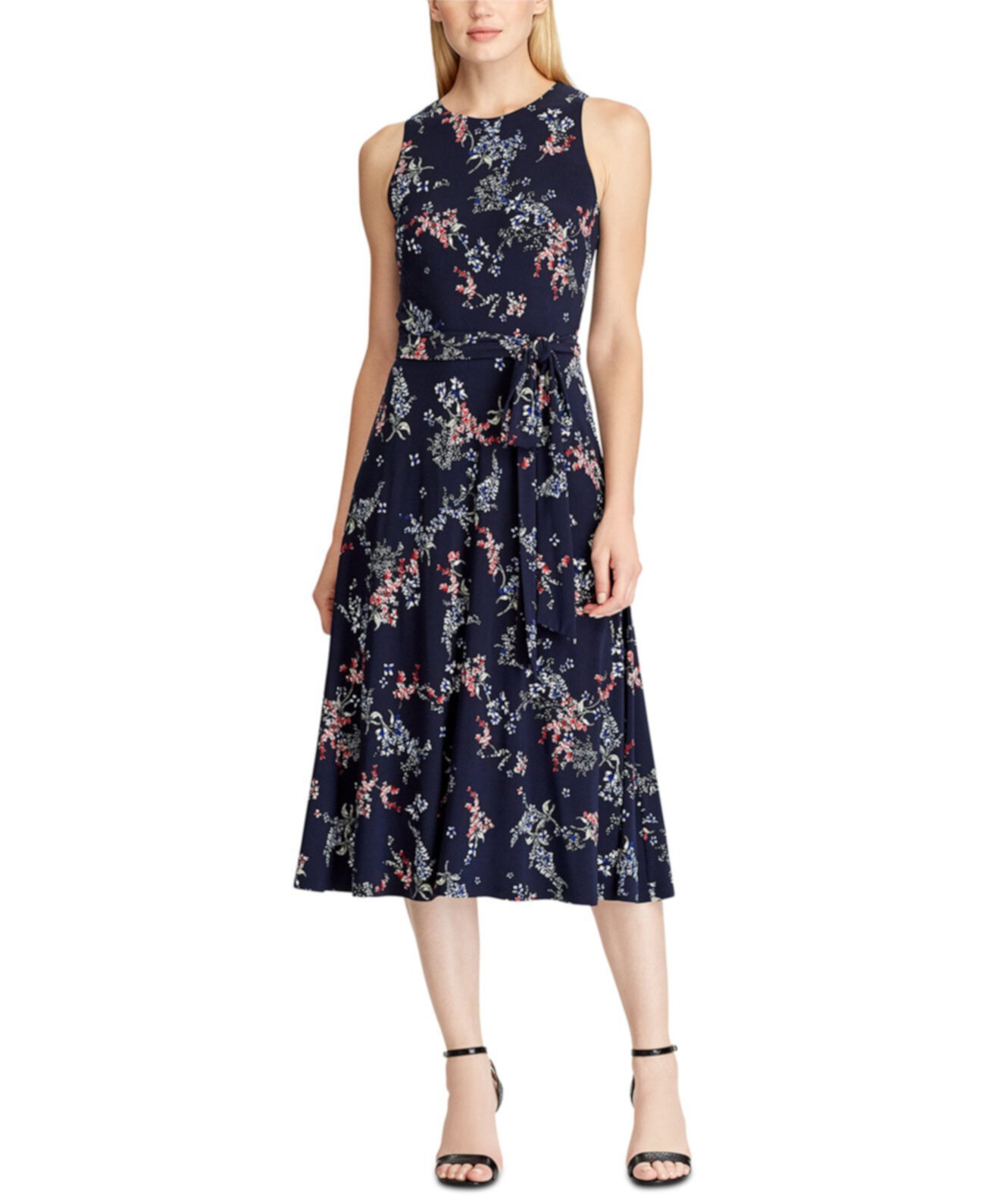 Платье миди без рукавов с цветочным принтом Ralph Lauren