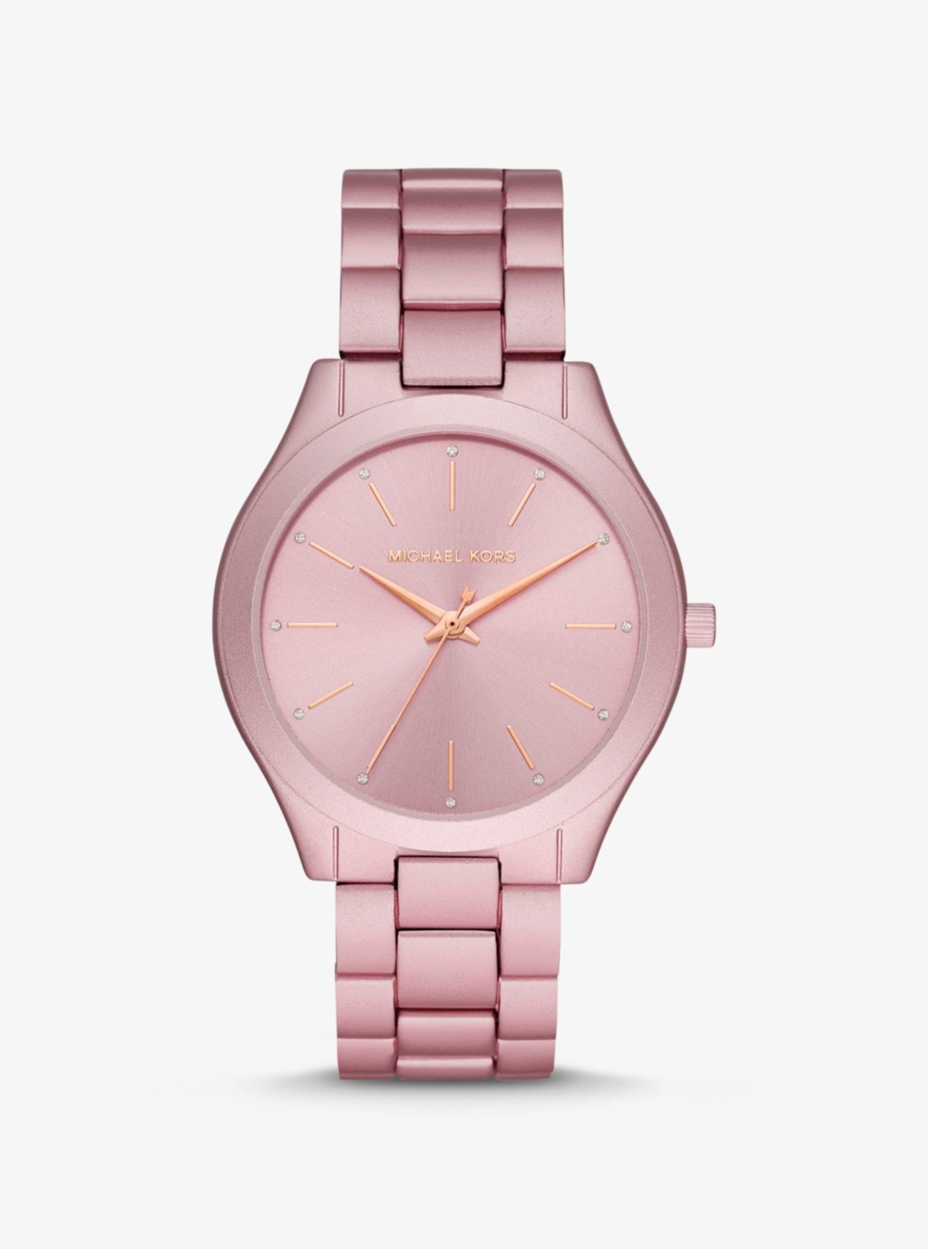 Узкие узкие розовые алюминиевые часы Runway Michael Kors