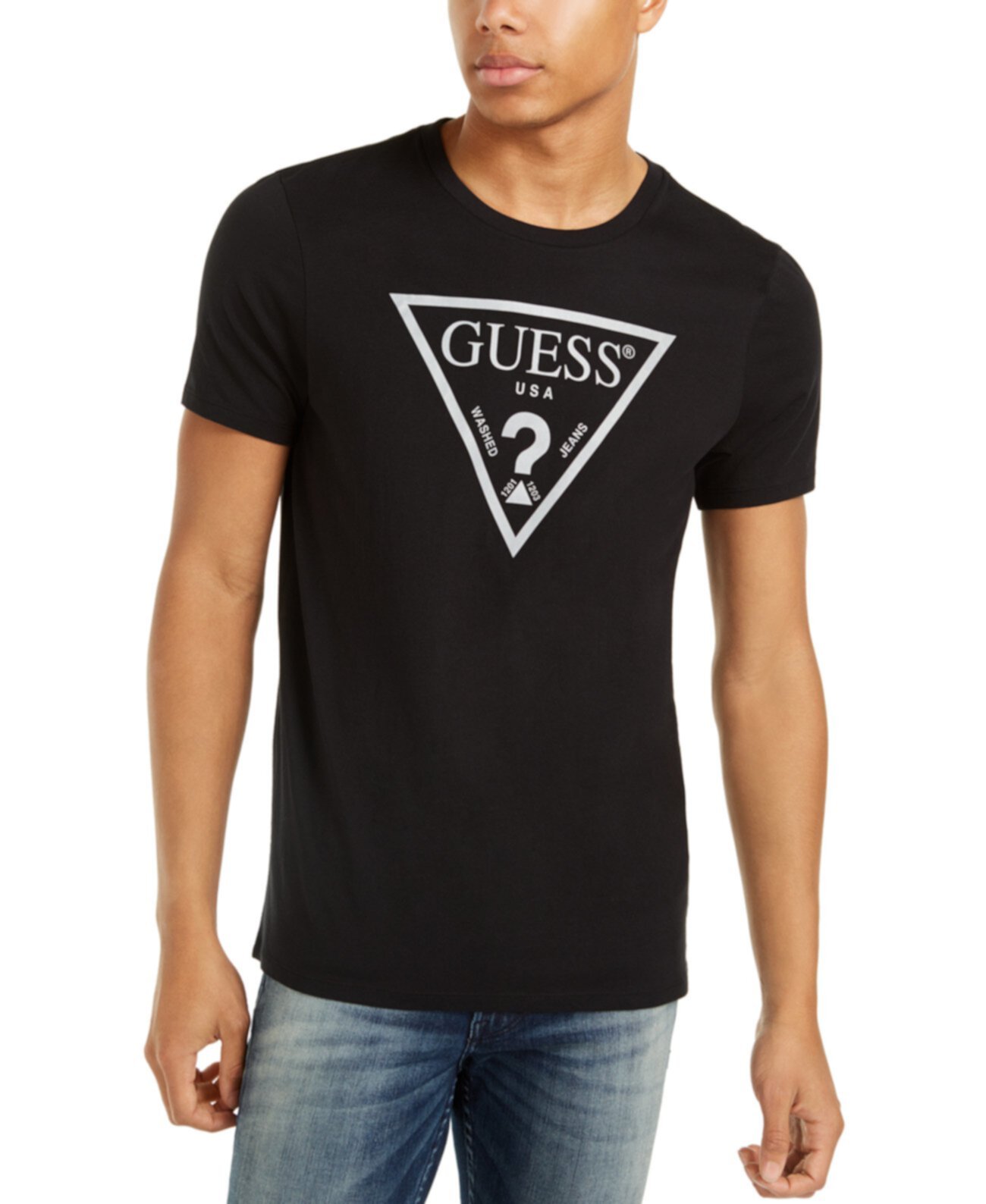 Мужская светоотражающая футболка с логотипом треугольника GUESS