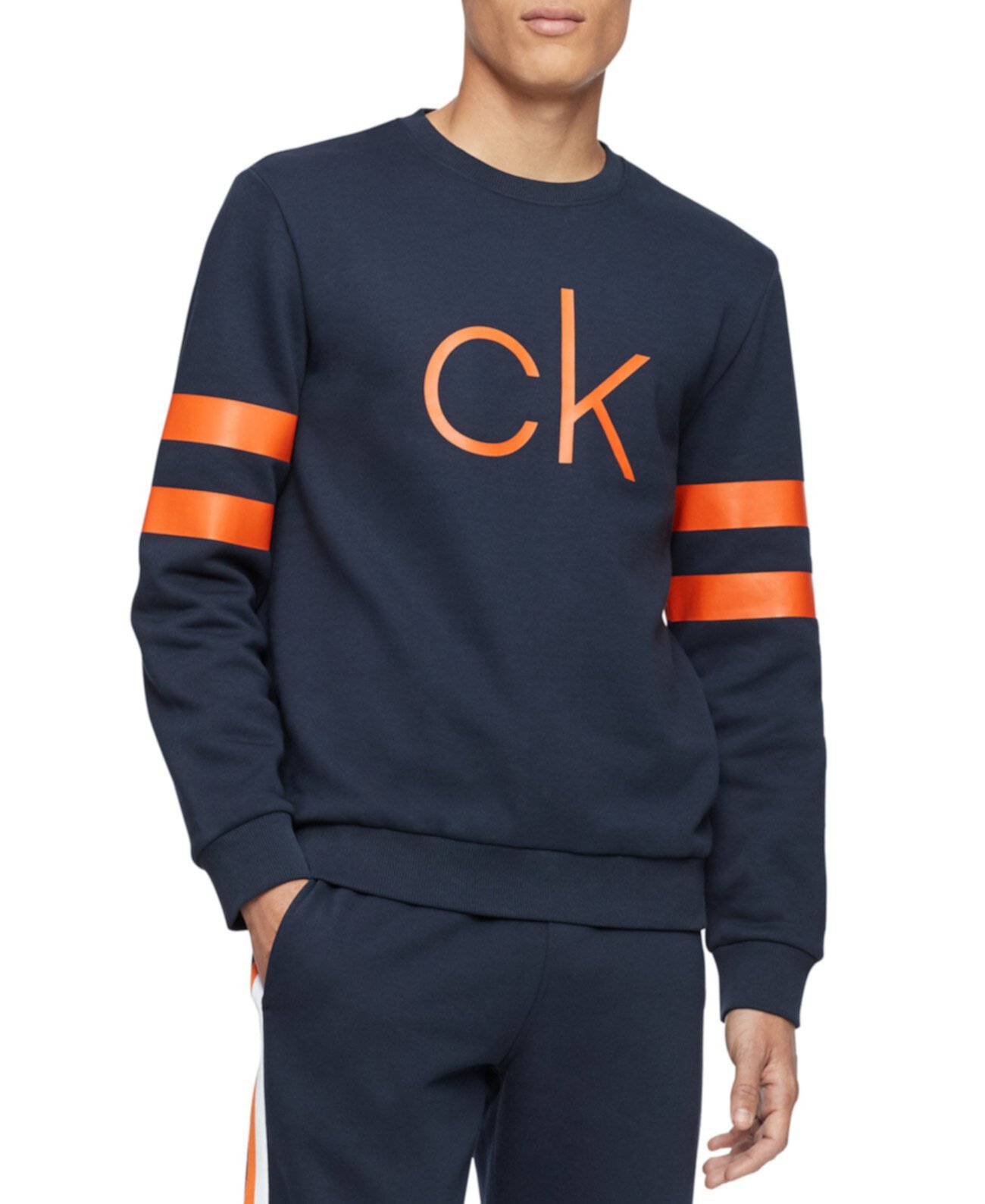 Мужская кофта в полоску с логотипом Calvin Klein