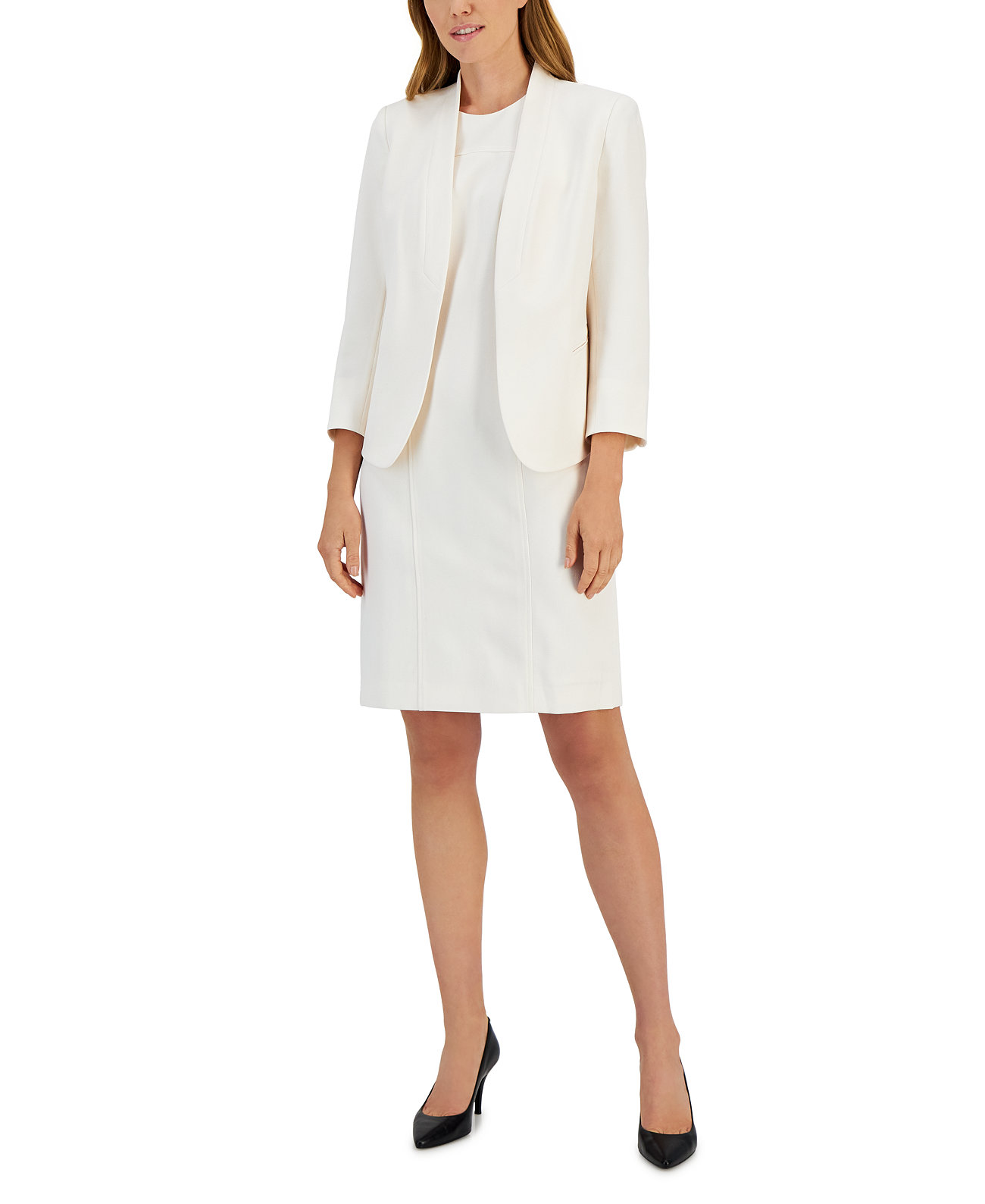 Платье-футляр без рукавов с отложным воротником и воротником-стойкой Executive Collection, созданное для Macy's Anne Klein