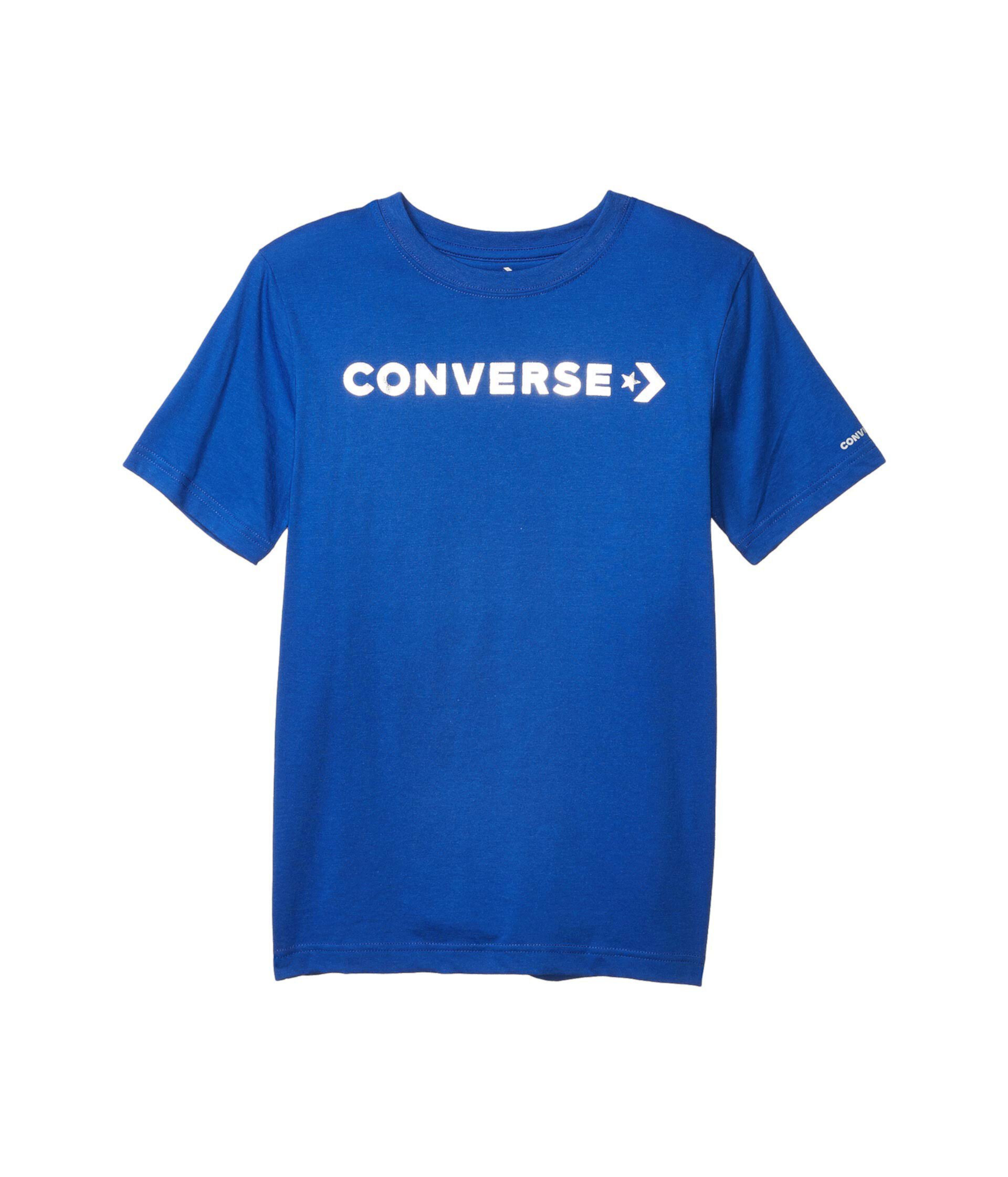 Футболка с рисунком и металлическим логотипом Wordmark с короткими рукавами (Big Kids) Converse Kids