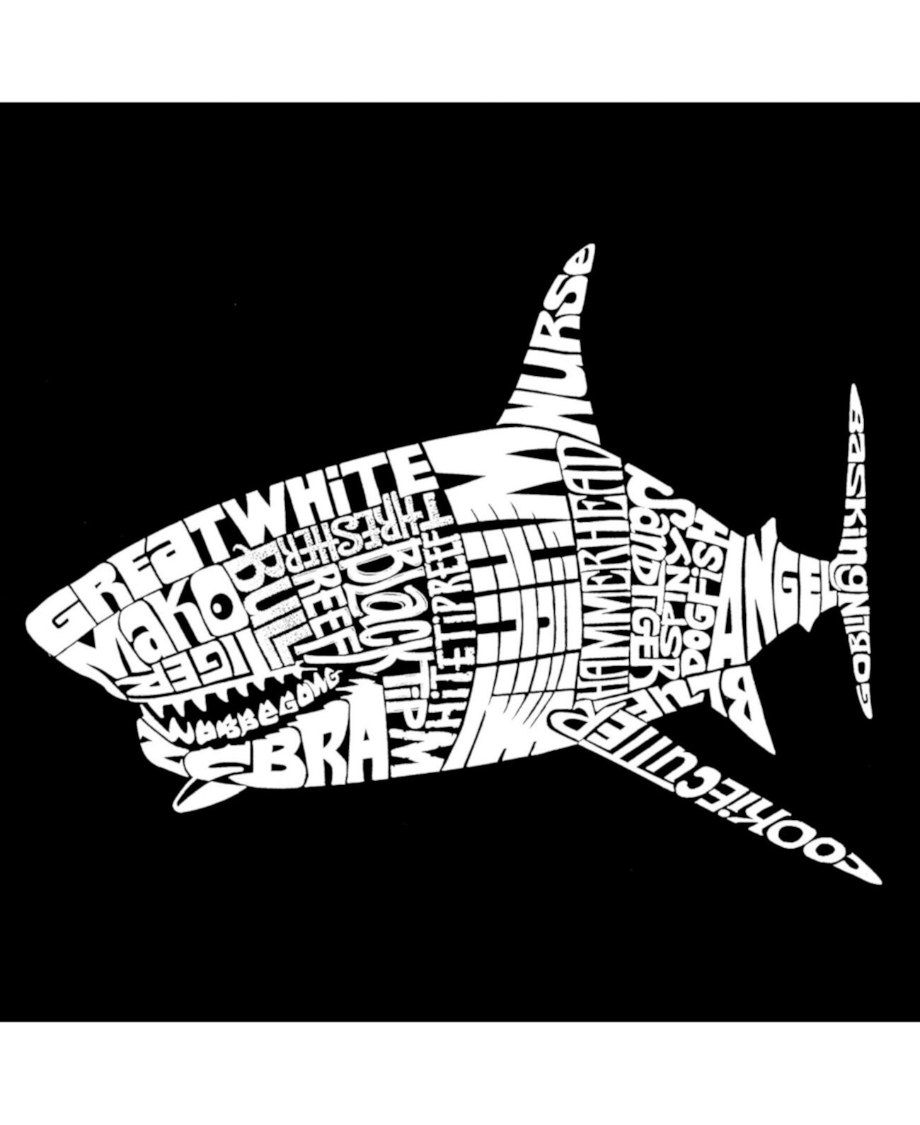 Женская толстовка Word Art с капюшоном - Вид Акулы LA Pop Art