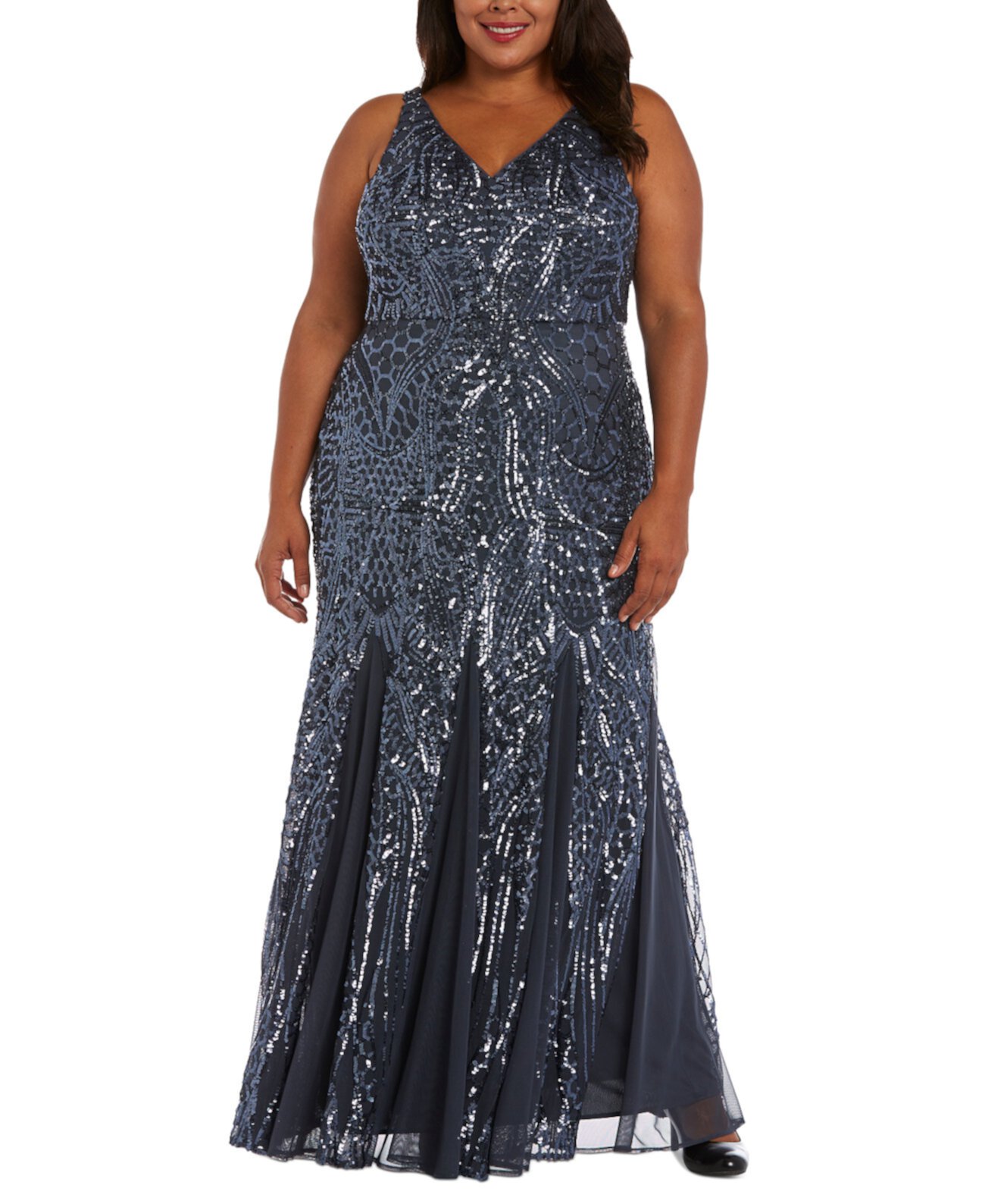 Сетчатое платье большого размера с блестками Nightway