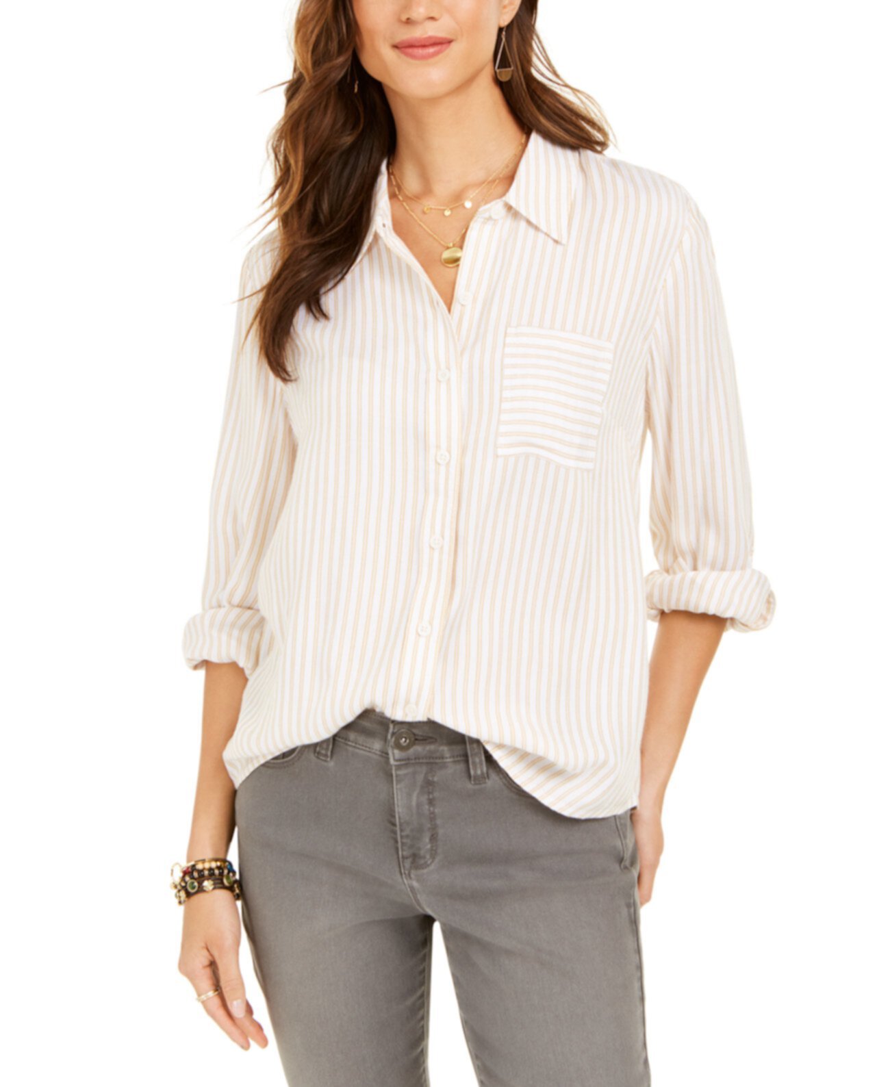 Полосатая служебная рубашка, созданная для Macy's Style & Co