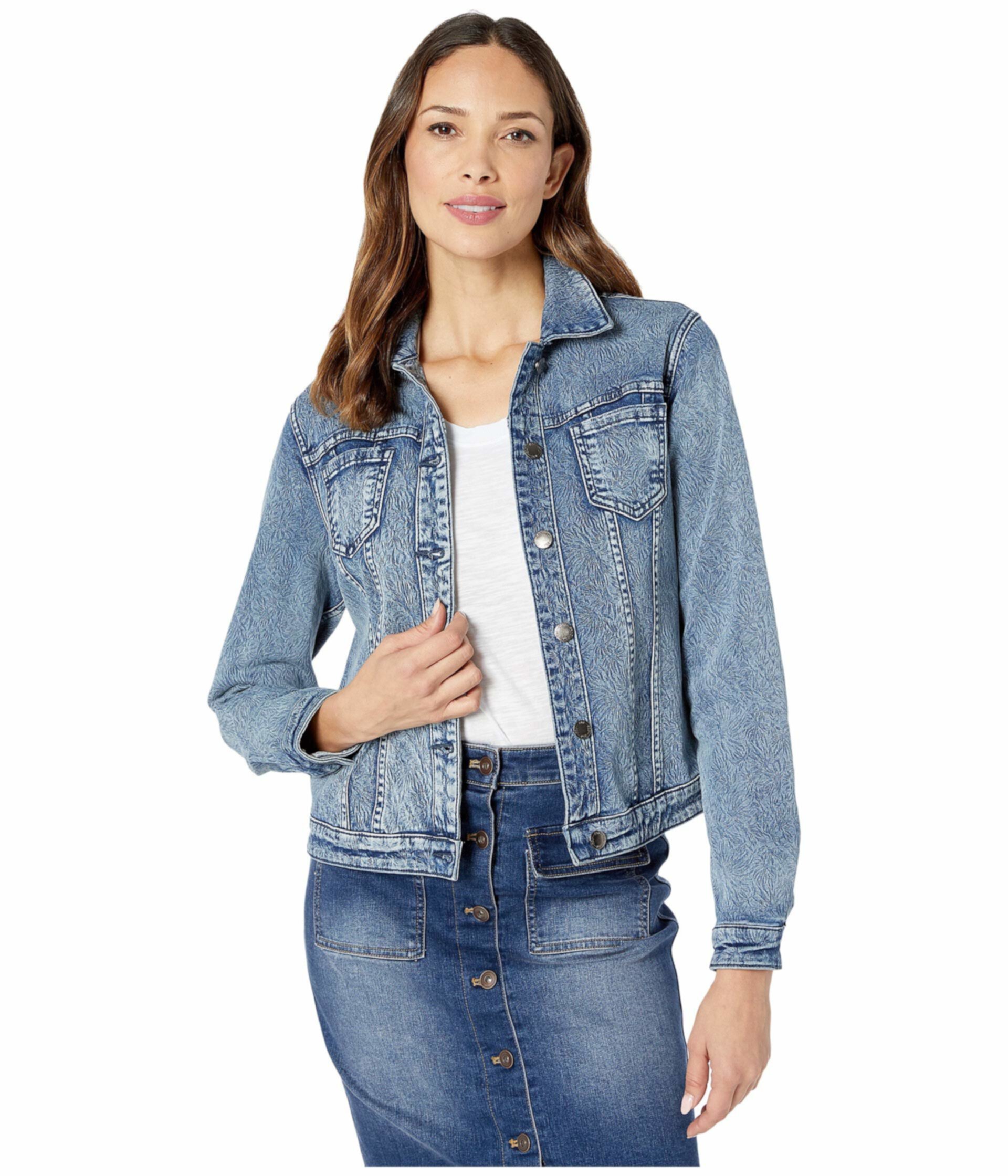 Двусторонняя джинсовая куртка с тиснением с цветочным принтом FDJ French Dressing Jeans