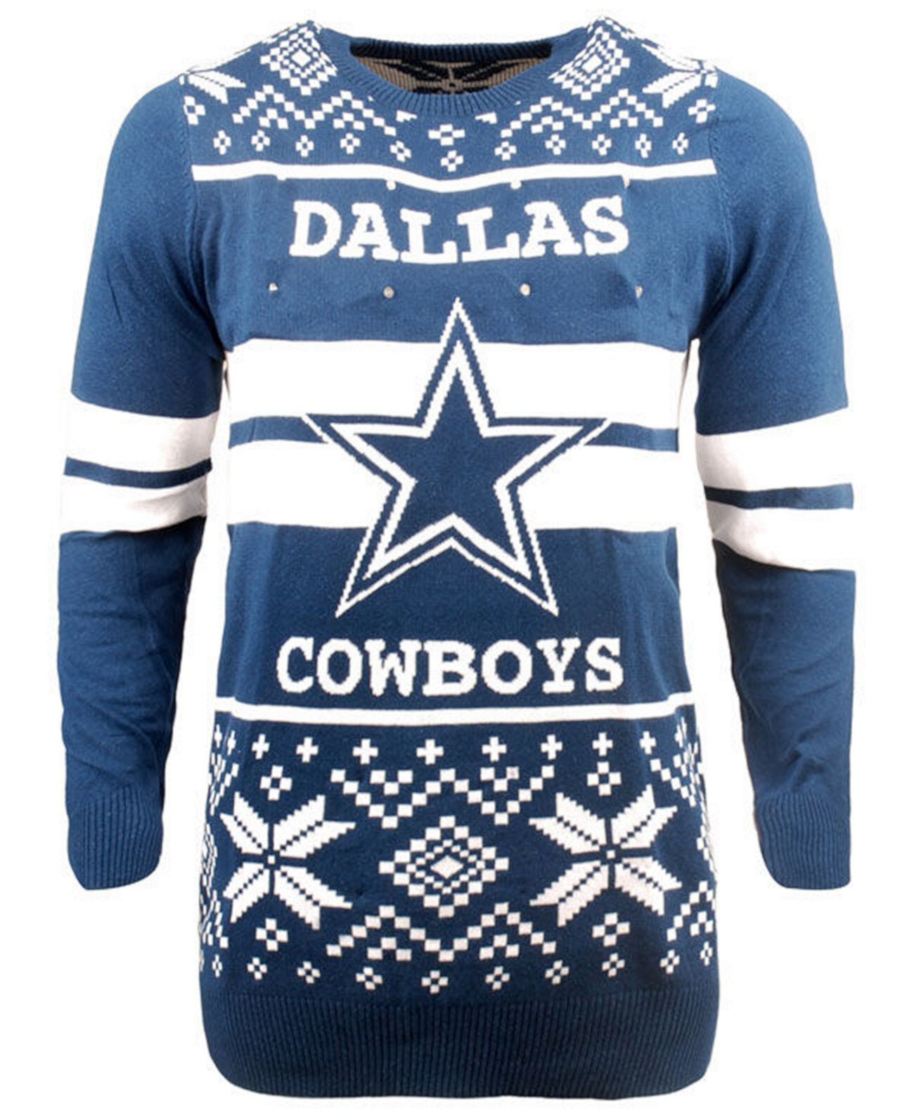 Мужская Dallas Cowboys свитер с двумя полосками и большим логотипом Lightup Forever Collectibles