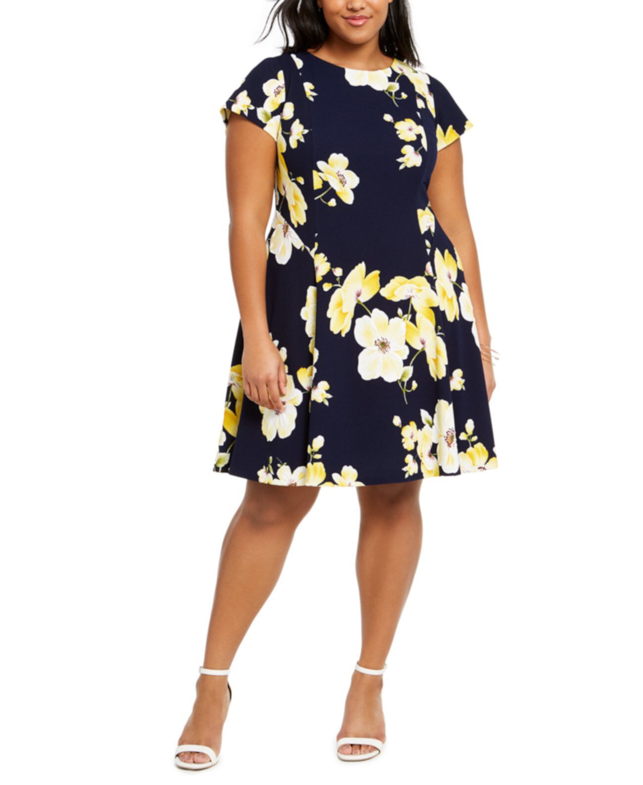 Платье большого размера с цветочным принтом A-Line Jessica Howard