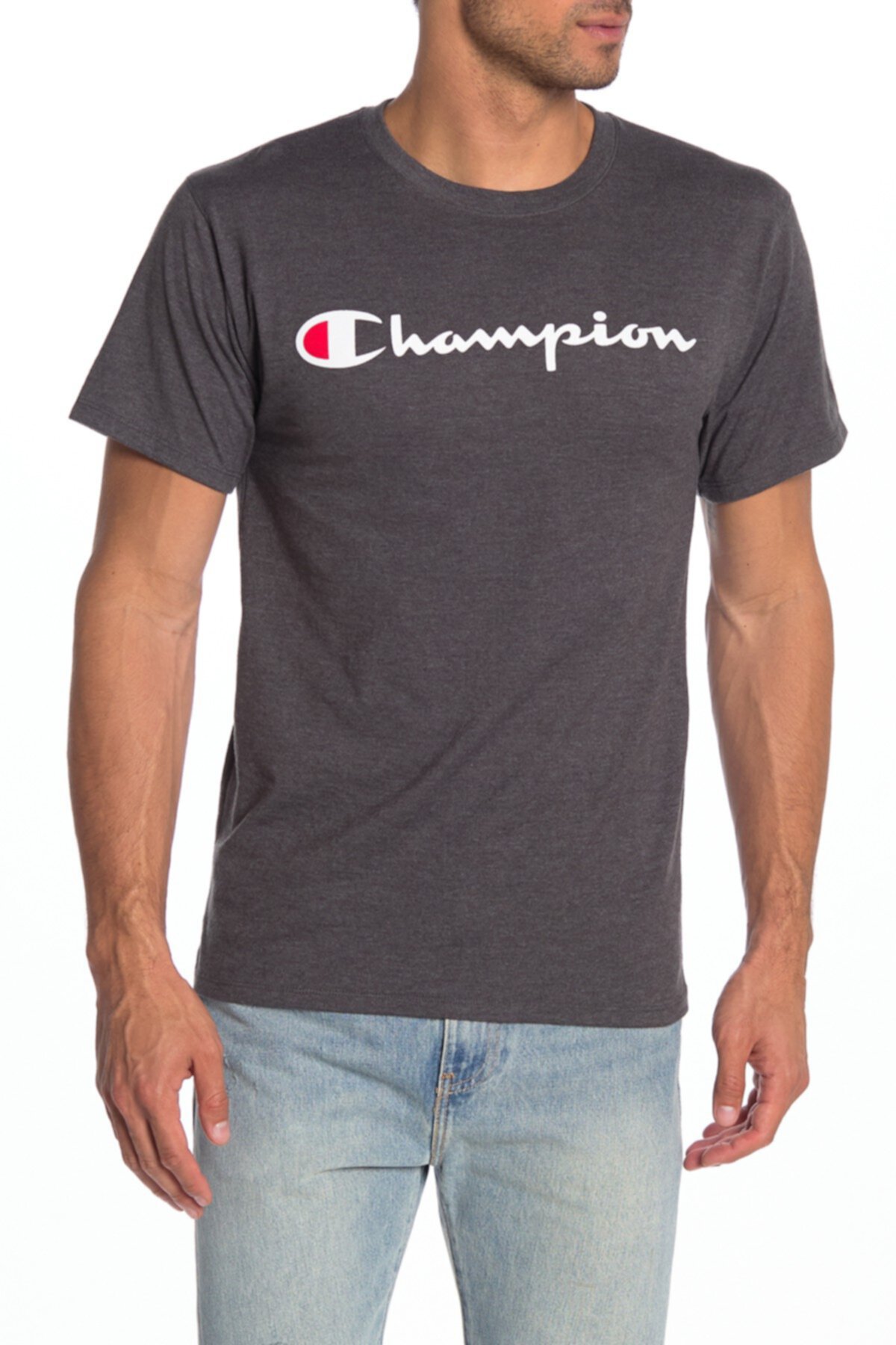 Классическая футболка с короткими рукавами и принтом логотипа Champion