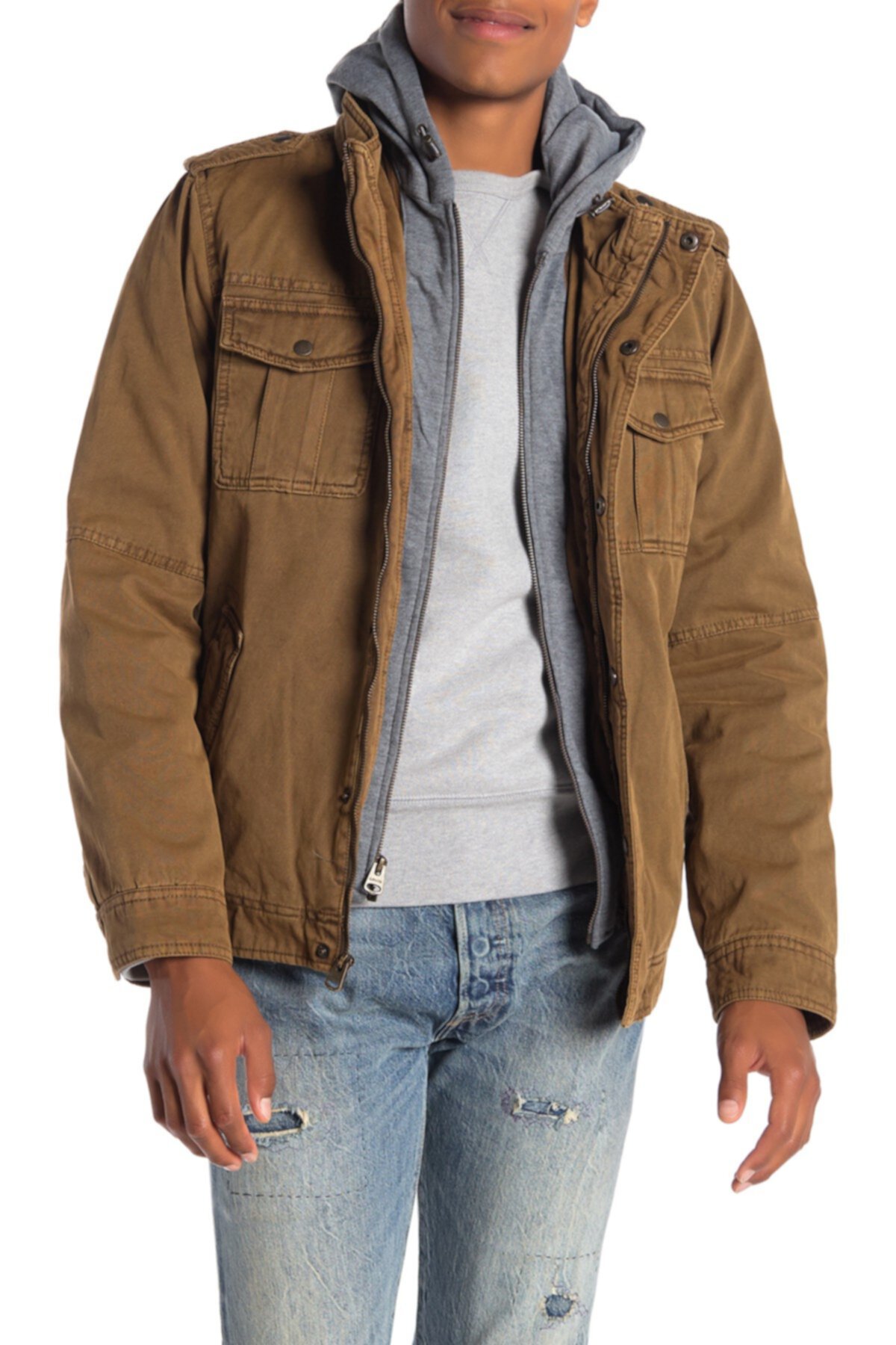 Куртка в стиле милитари с капюшоном и подкладкой из искусственной овчины Levi's®