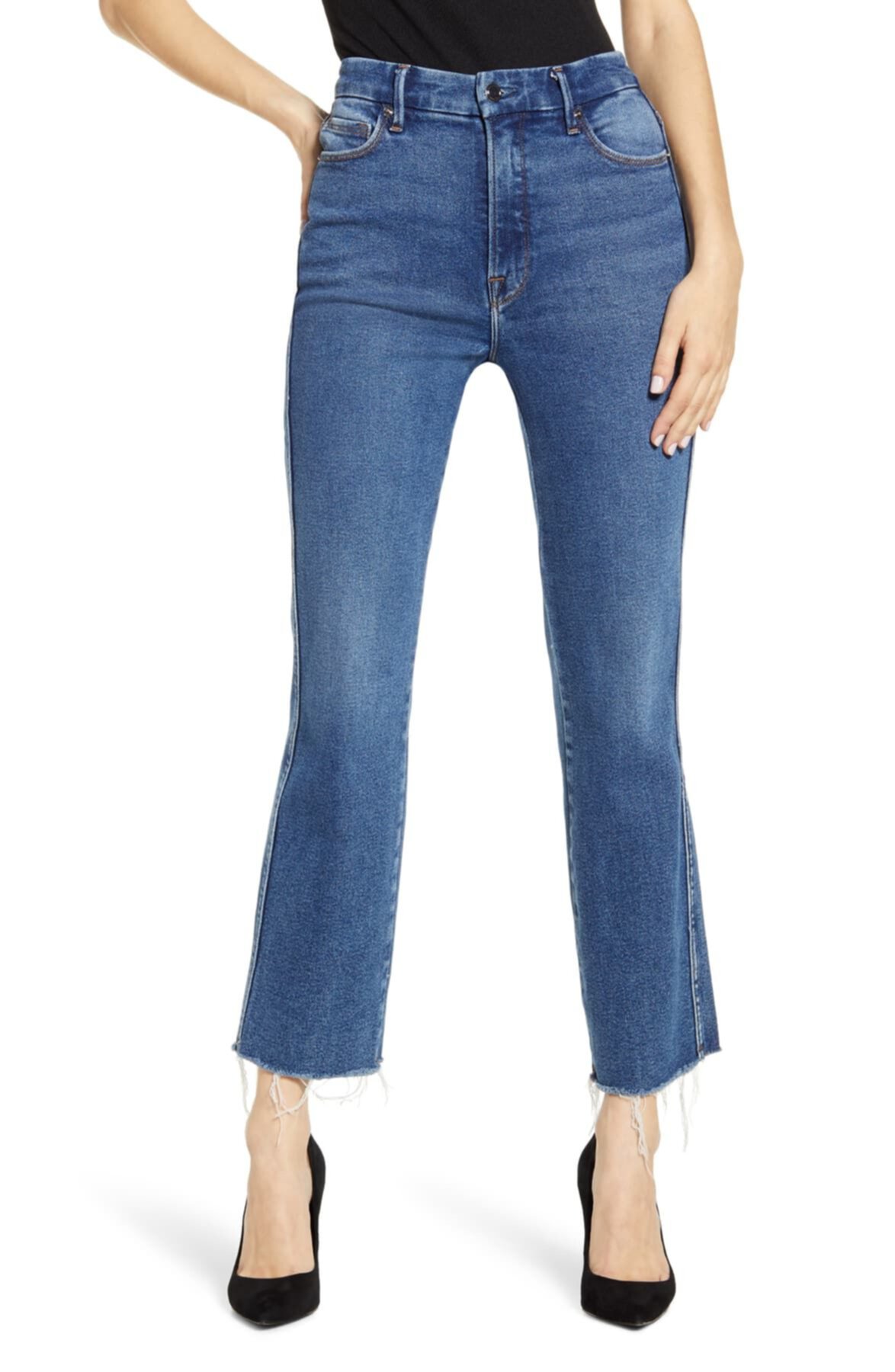 Прямые джинсы с завышенной талией Good Curve (стандартные и большие размеры) Good American