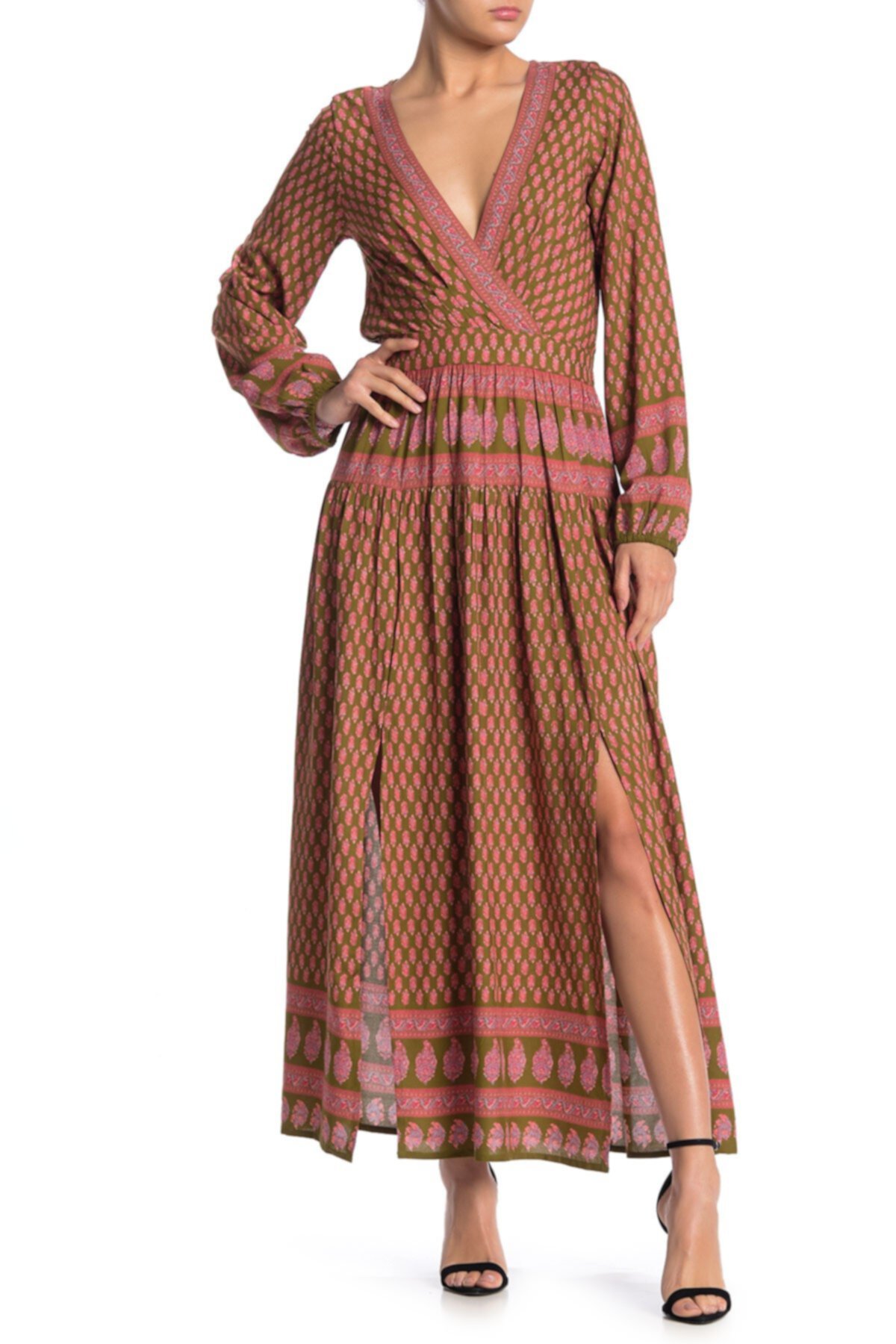 Макси платье спереди с геометрическим принтом Avah RAGA
