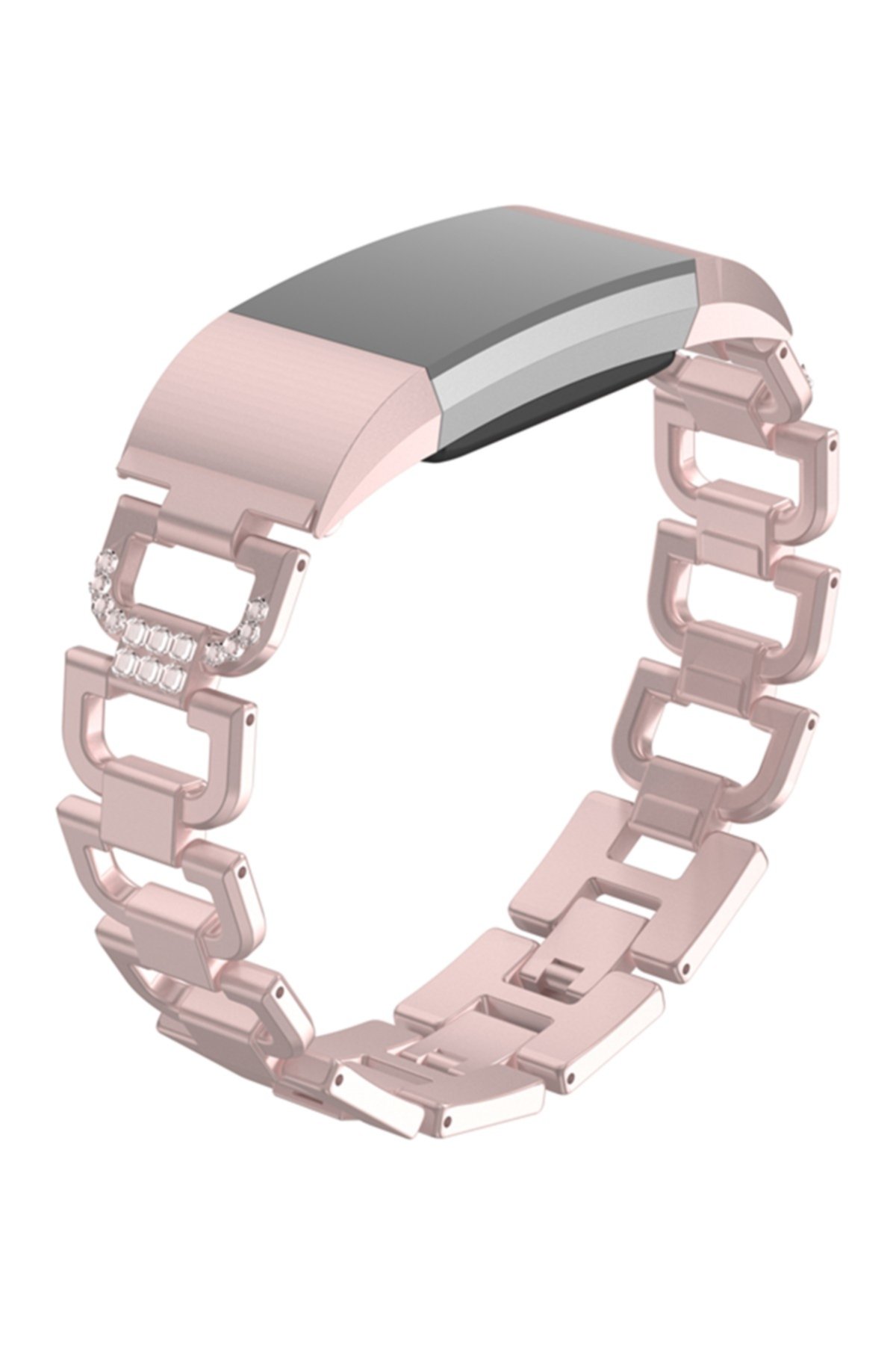 Большая полоса из сплава со стразами для Fitbit Charge 2 - Розовое золото POSH TECH