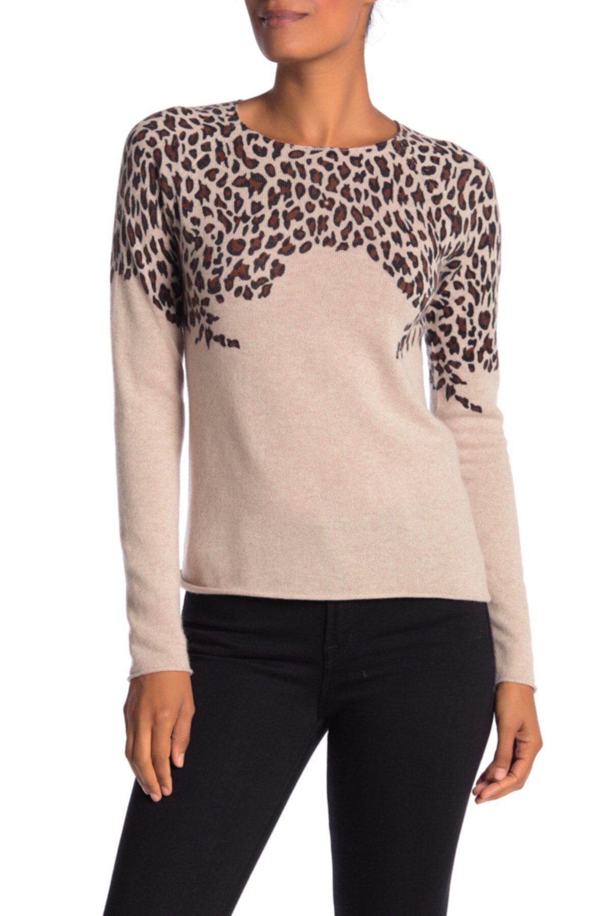 Кашемировый свитер с леопардовым принтом Kier & J
