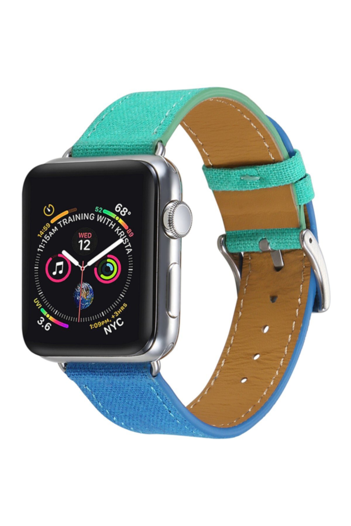 Бирюзовый / синий ремешок Posh Tech Linen, 42 мм, ремешок для Apple Watch 1/2/3/4 POSH TECH