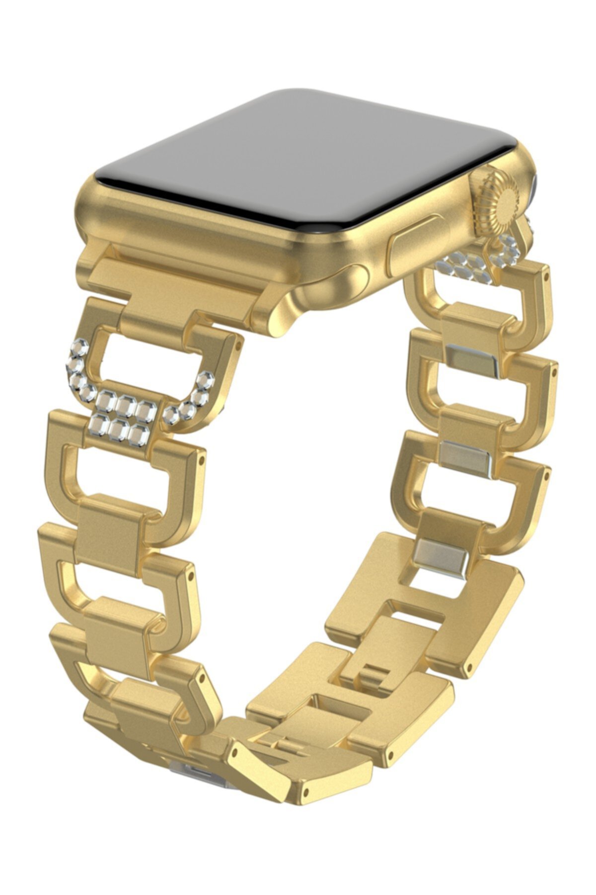 Золотой горный хрусталь из нержавеющей стали 42мм Apple Watch 1/2/3/4 Band POSH TECH