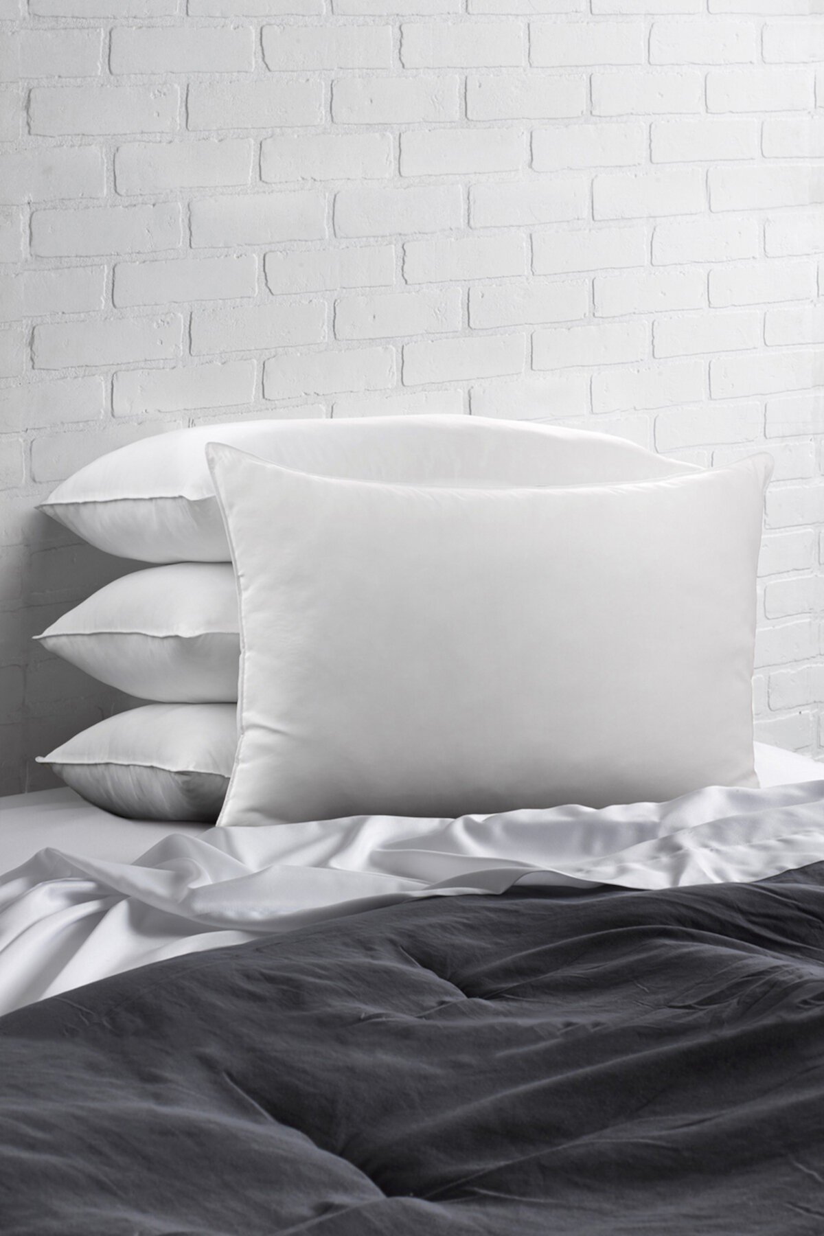 Мягкая плюшевая гелевая наполненная аллергеном устойчивая подушка для живота - набор из 4 - белый Ella Jayne