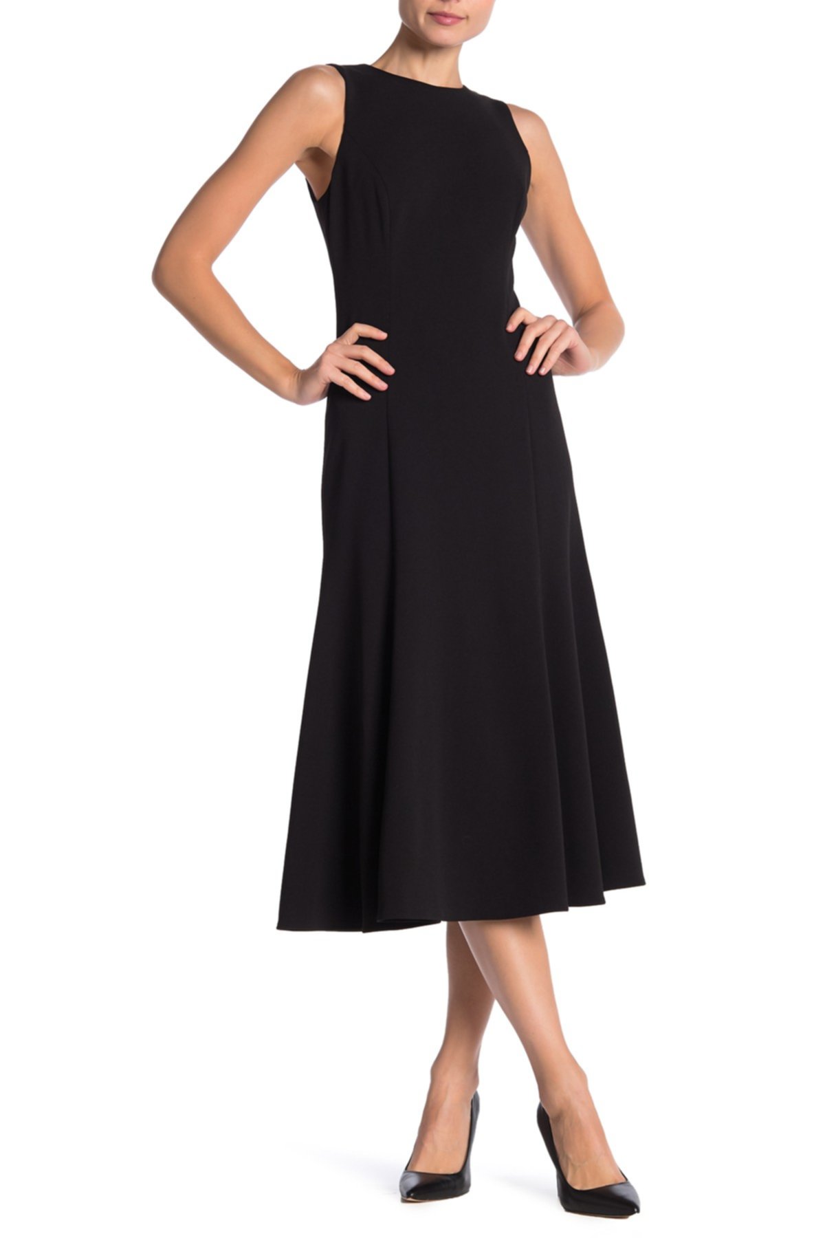 Платье миди с боковыми разрезами без рукавов Calvin Klein