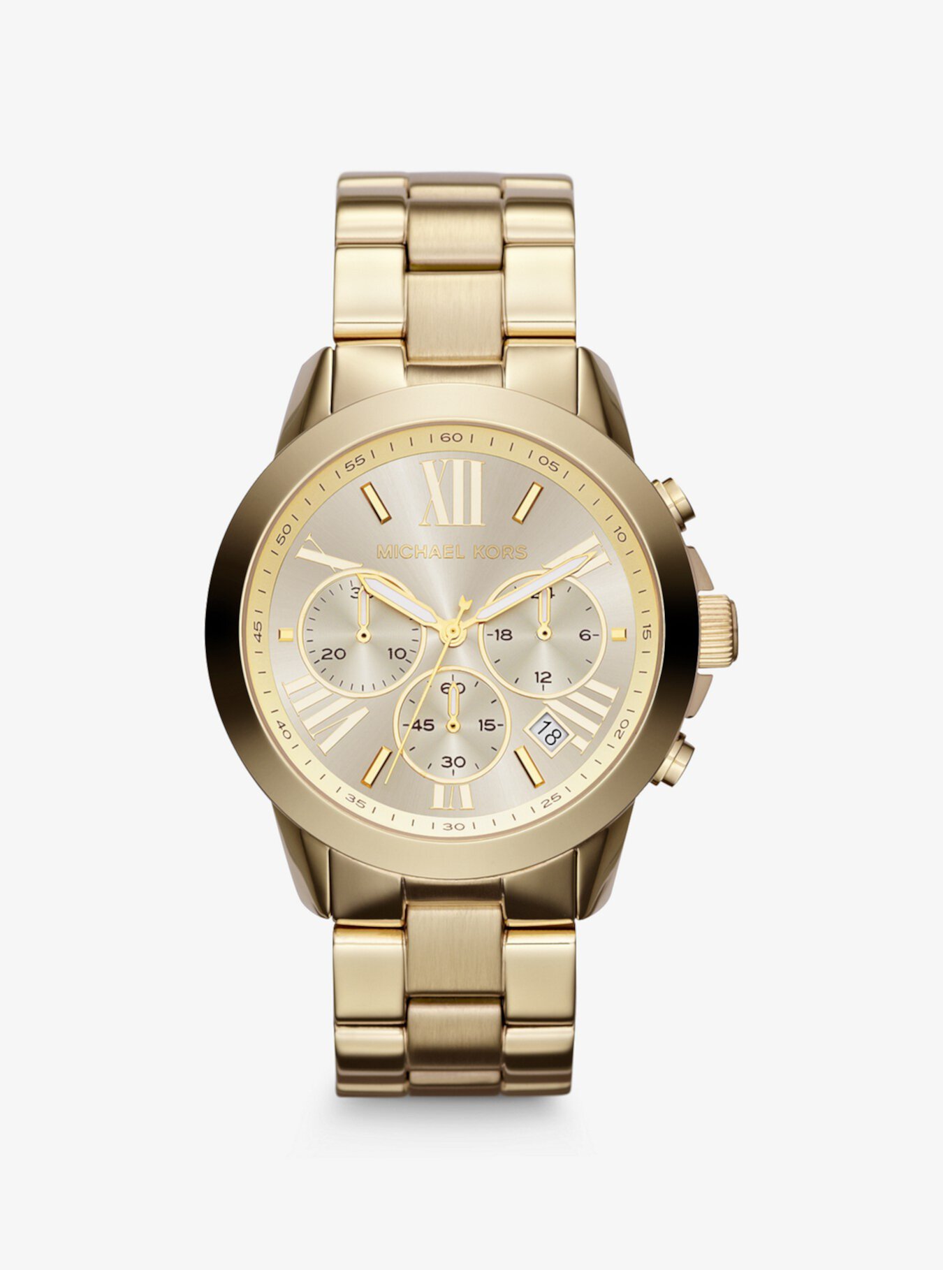 Крупногабаритные золотые часы Michael Kors