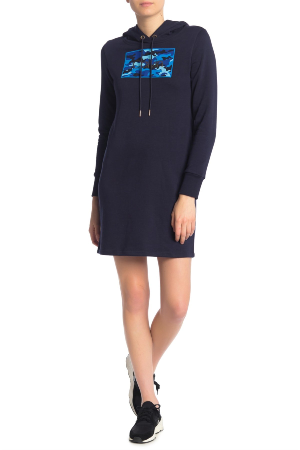 Платье-свитер с капюшоном с логотипом Camo Calvin Klein