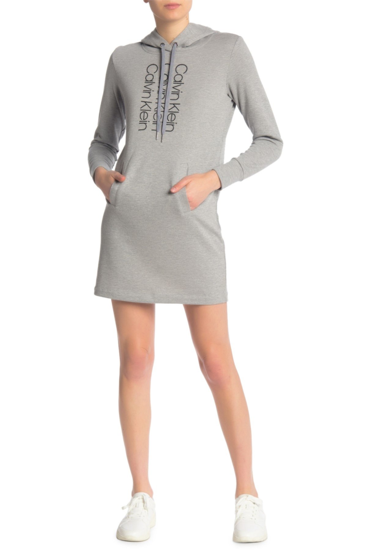 Платье-свитер с капюшоном с логотипом CK X3 Calvin Klein