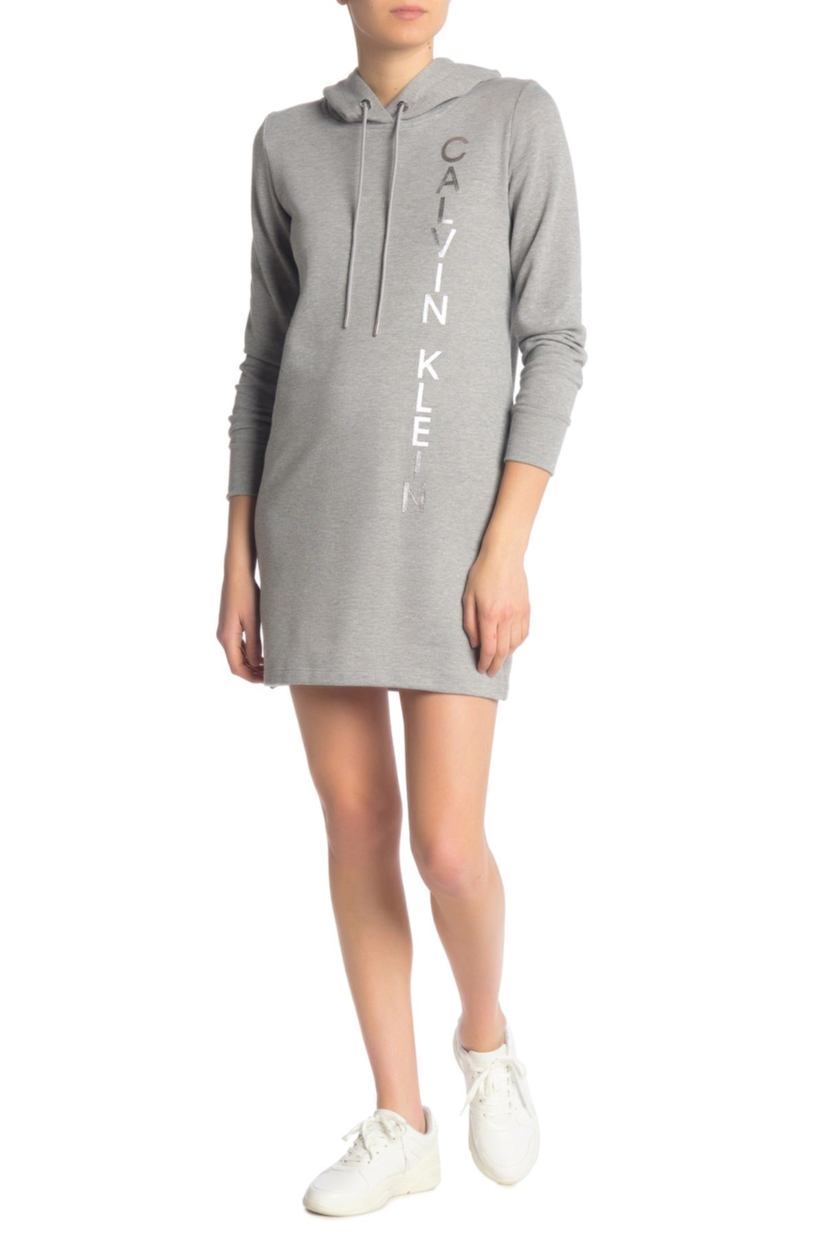 Платье-свитер с капюшоном с логотипом Calvin Klein