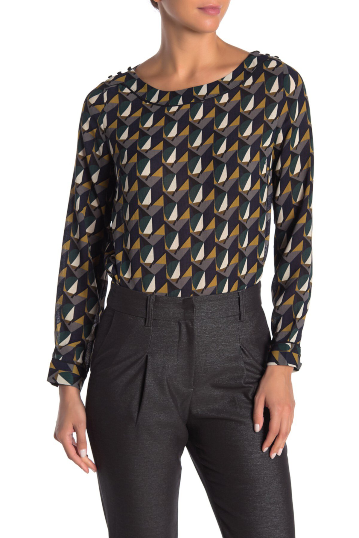Блузка с длинным рукавом с абстрактным принтом FRNCH
