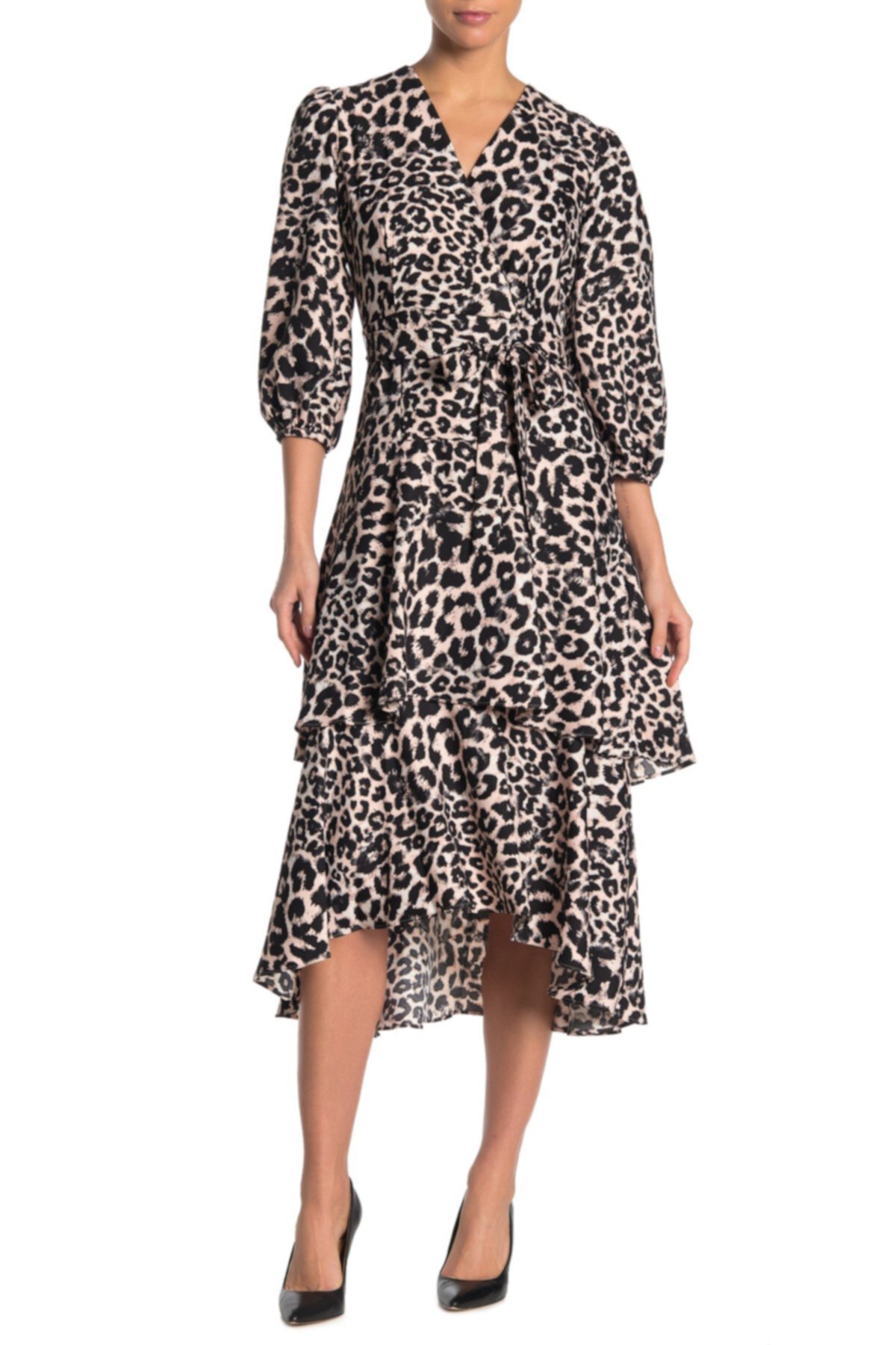 Платье миди с леопардовым принтом Calvin Klein