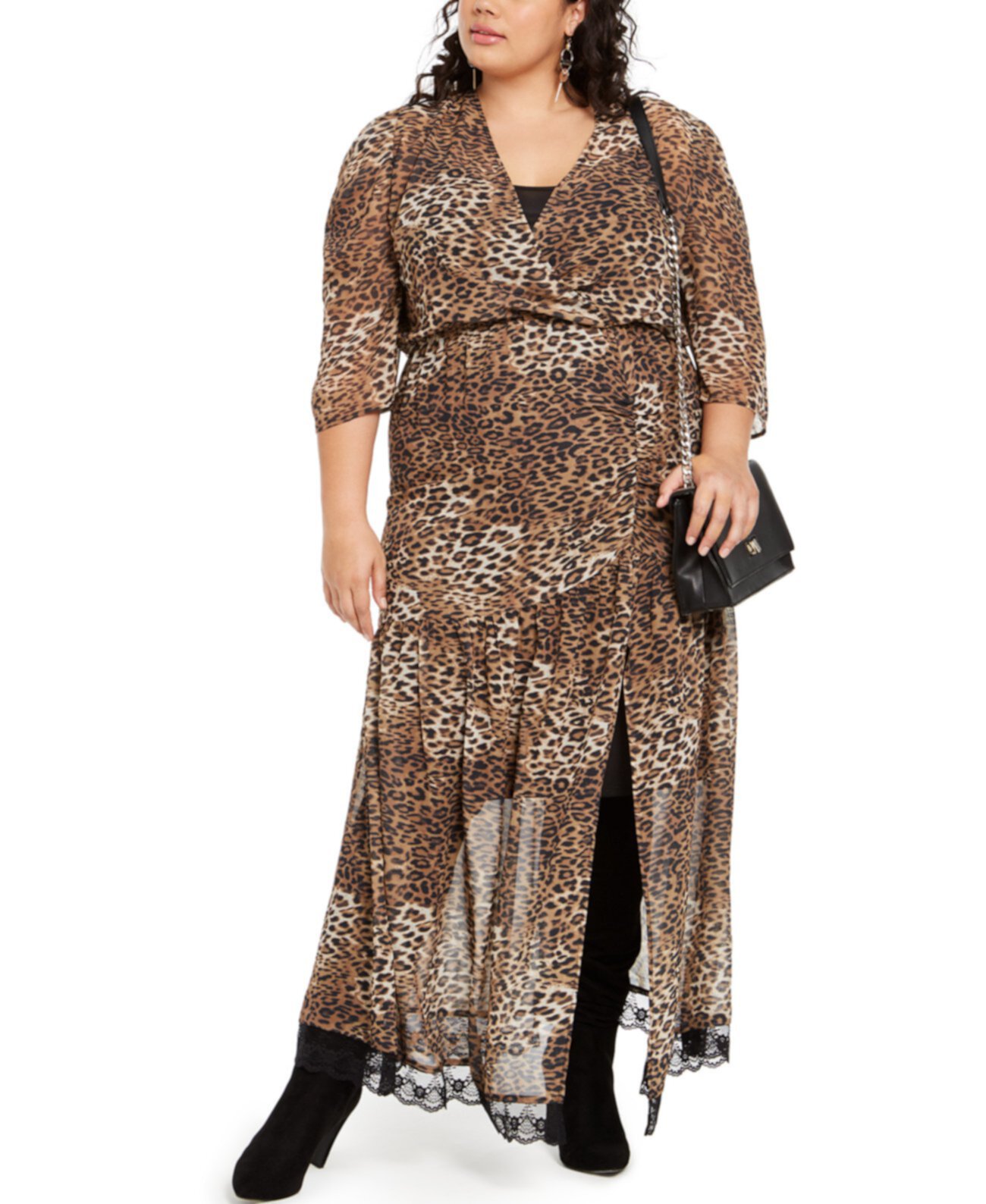 Платье макси с леопардовым принтом плюс размер NY Collection