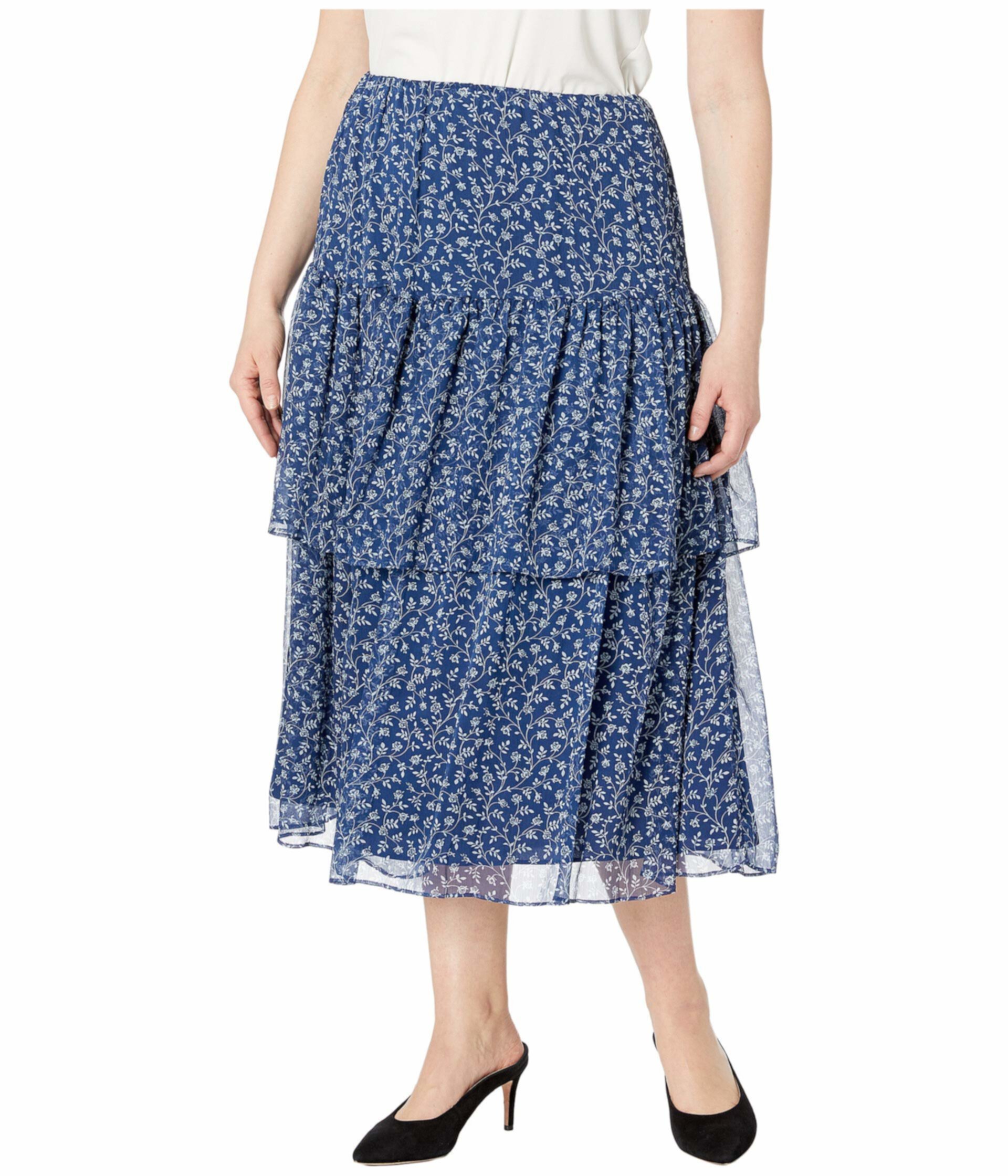 Многоуровневая юбка с принтом Georgette Ralph Lauren