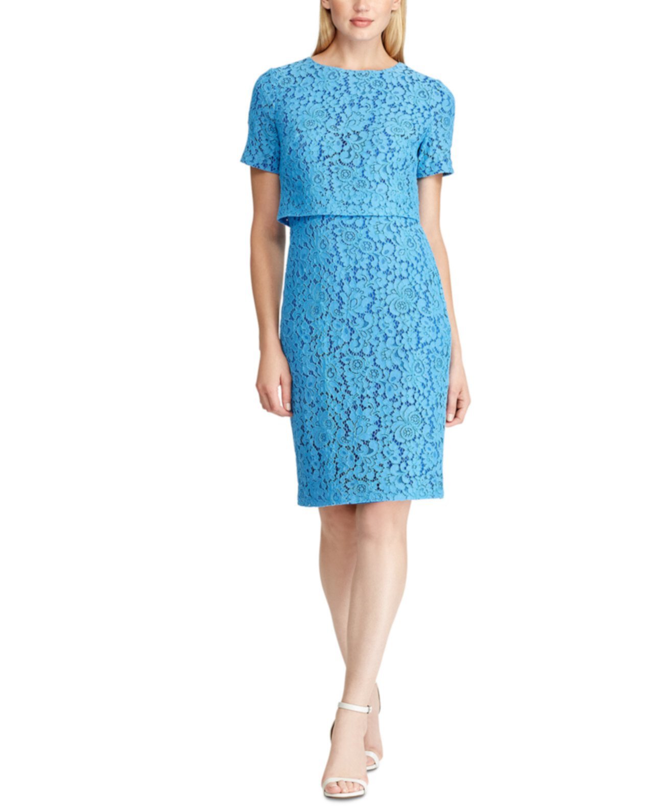 Кружевное платье Popover с цветочным принтом Ralph Lauren