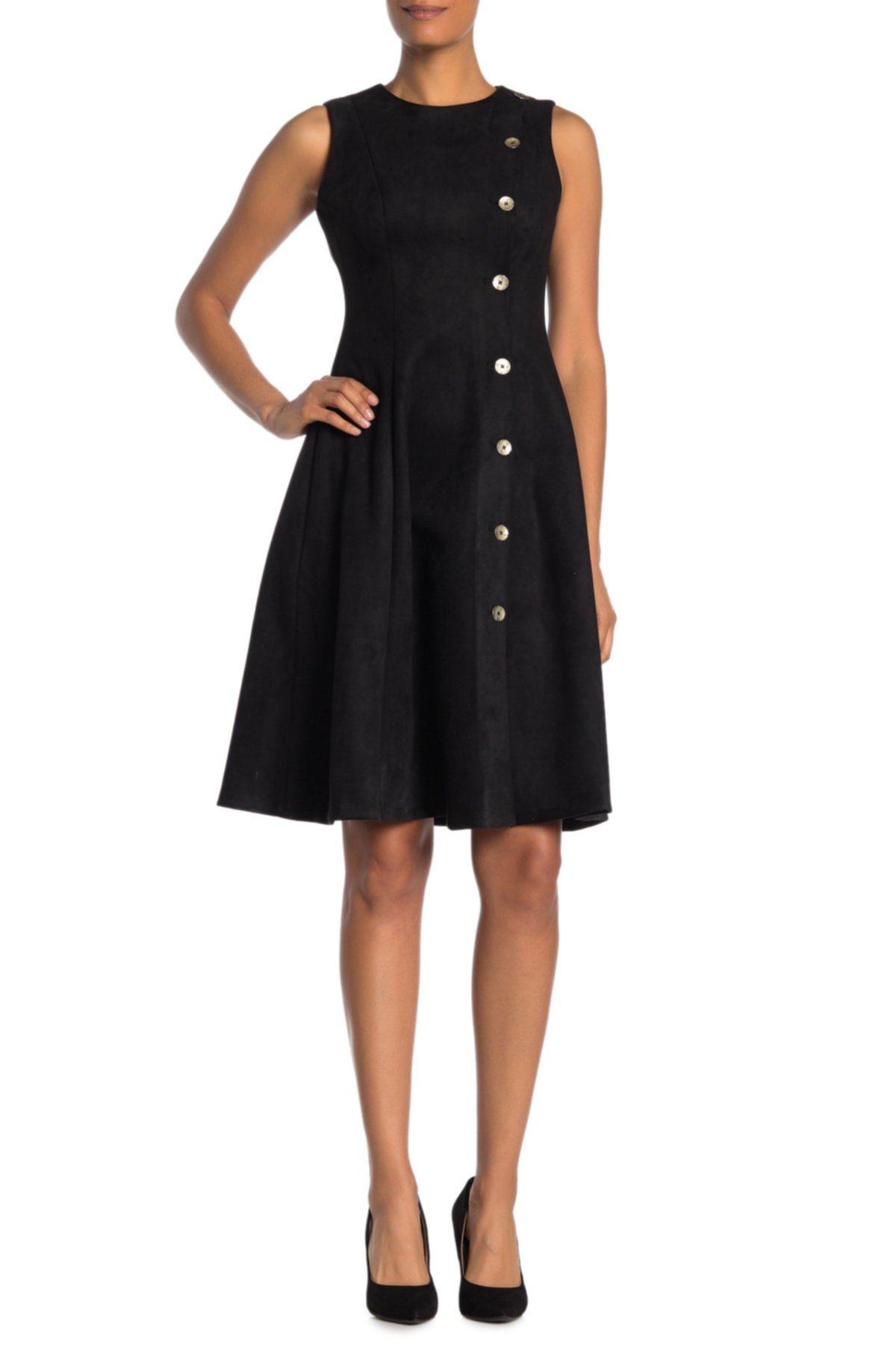 Замшевое платье-футляр с аквалангом Calvin Klein