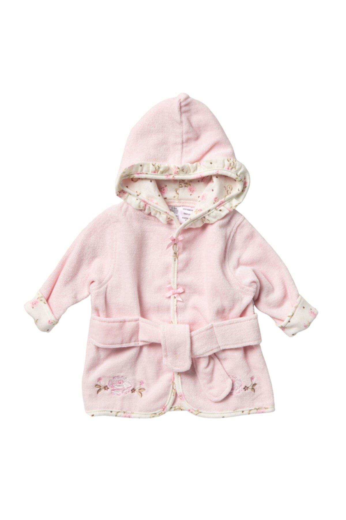 Розовое велюровое халат с капюшоном (для младенцев) Little Me