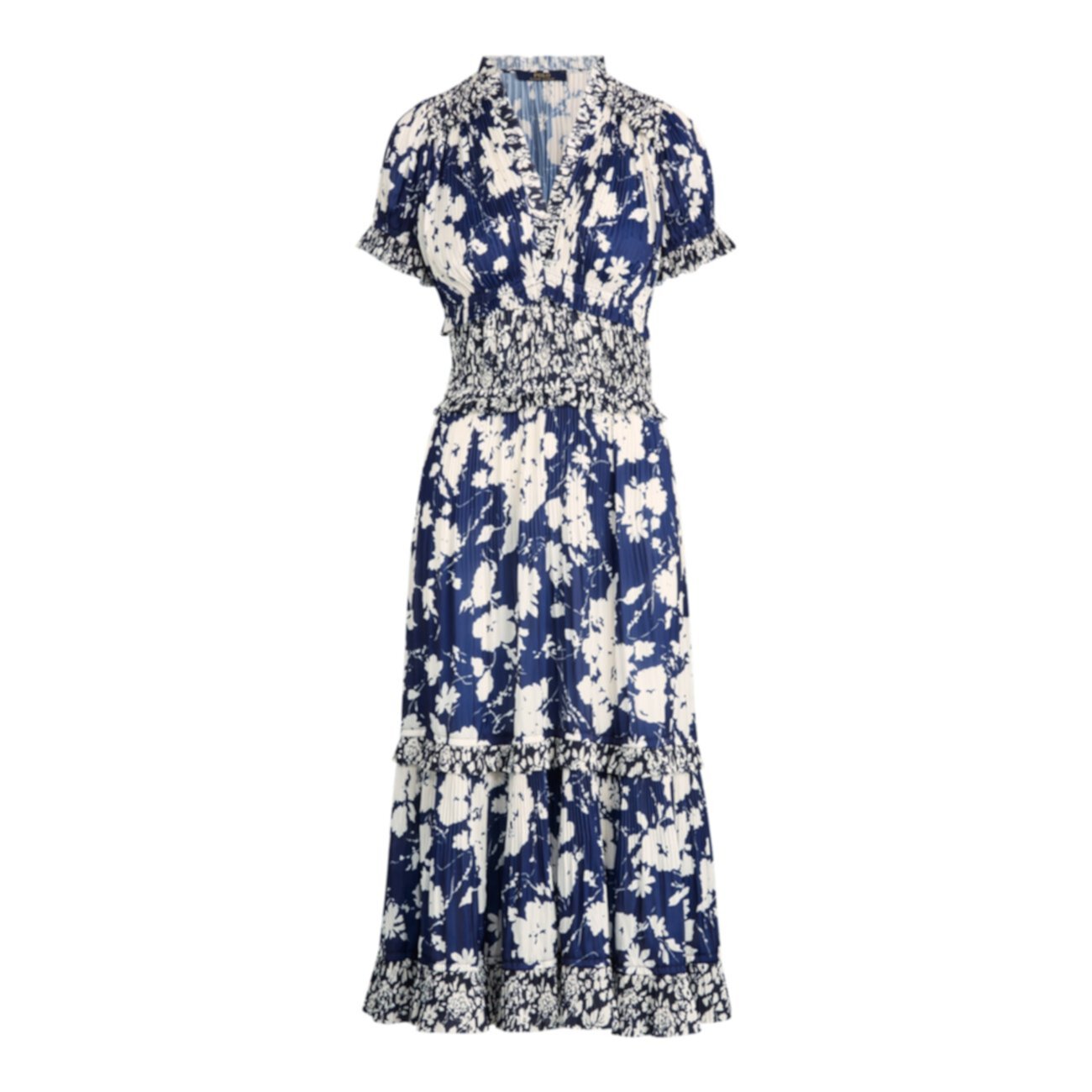 Плиссированное платье с цветочным принтом Ralph Lauren