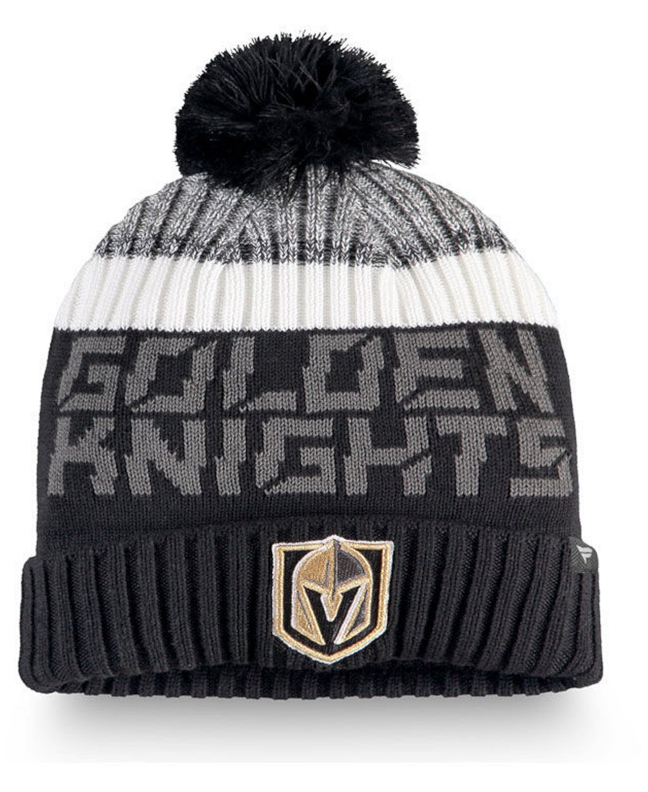 Вязаная шапка Vegas Golden Knights Authentic Pro Rinkside с вратарским помпоном Authentic NHL Headwear