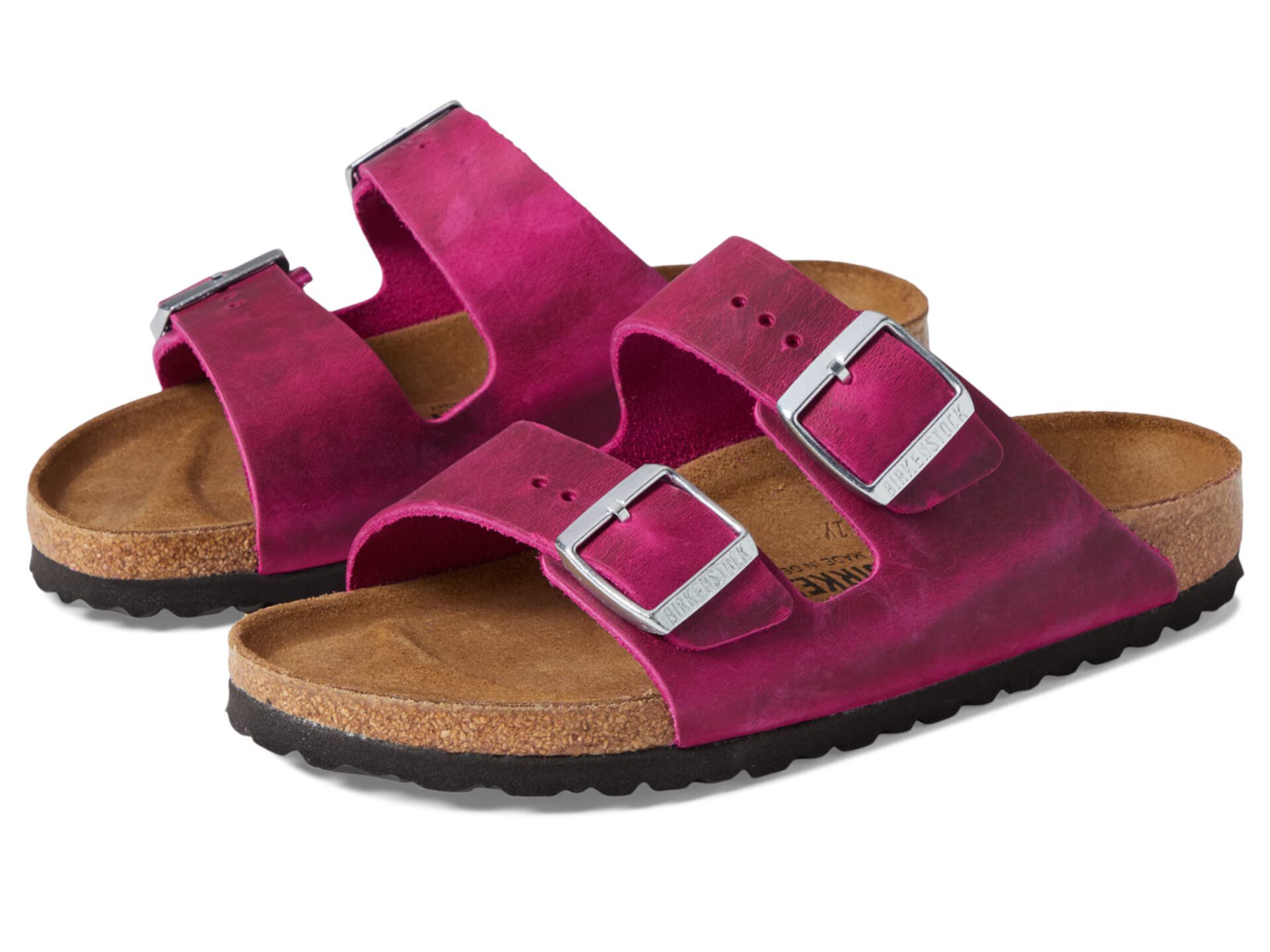 Сандалии Birkenstock Arizona из облицованной кожи с анатомической стелькой и регулируемыми ремешками Birkenstock