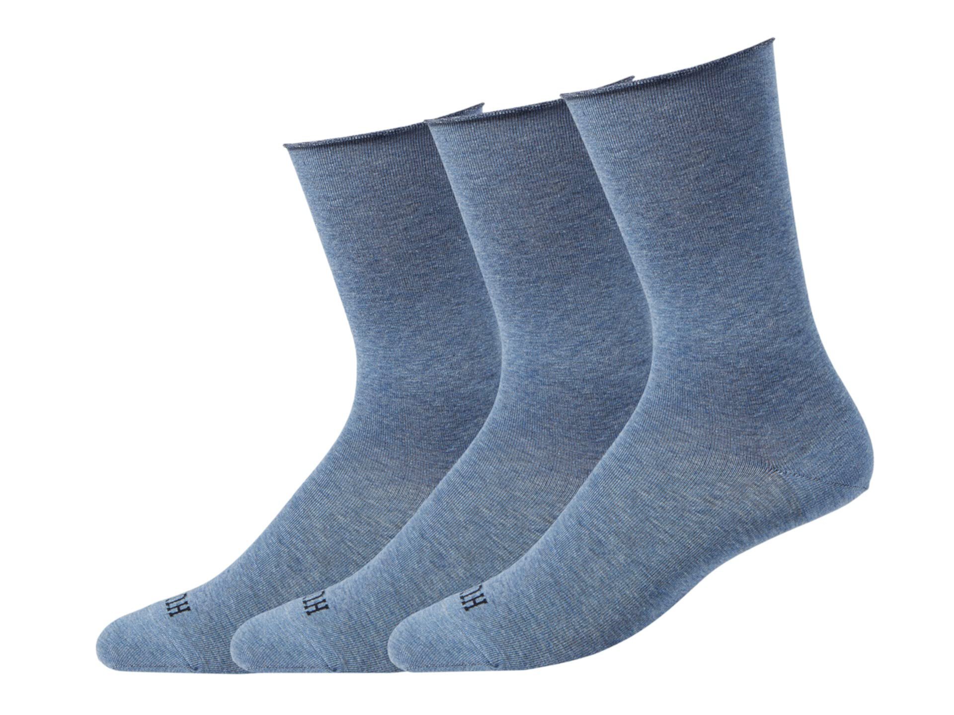 Носки HUE® Jean Socks 3-Pack: три пары в упаковке, 62% хлопка, комфортный rolled edge Hue