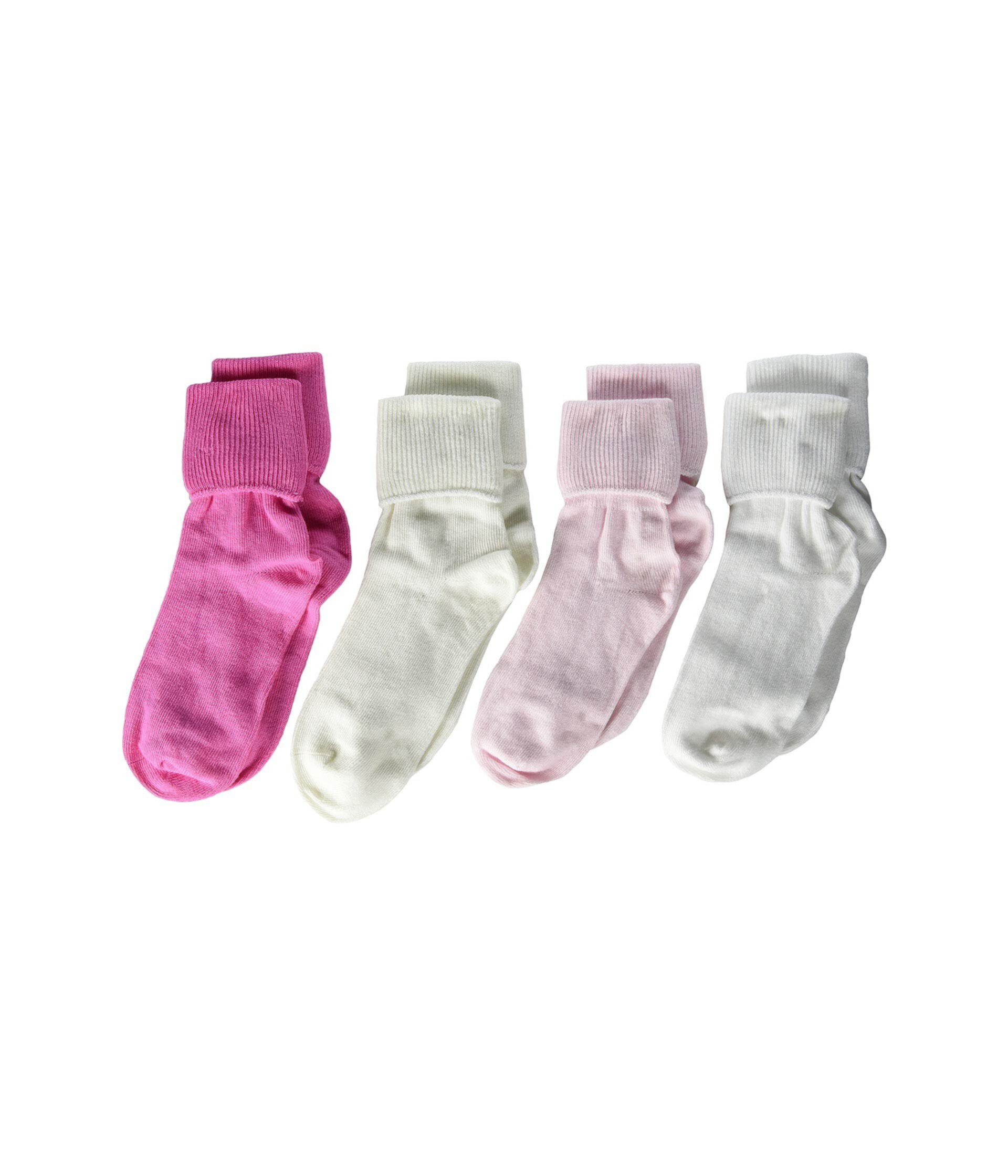 Набор из 4 бесшовных манжетов с поворотной манжетой (для младенцев / малышей / маленьких детей / больших детей / взрослых) Jefferies Socks