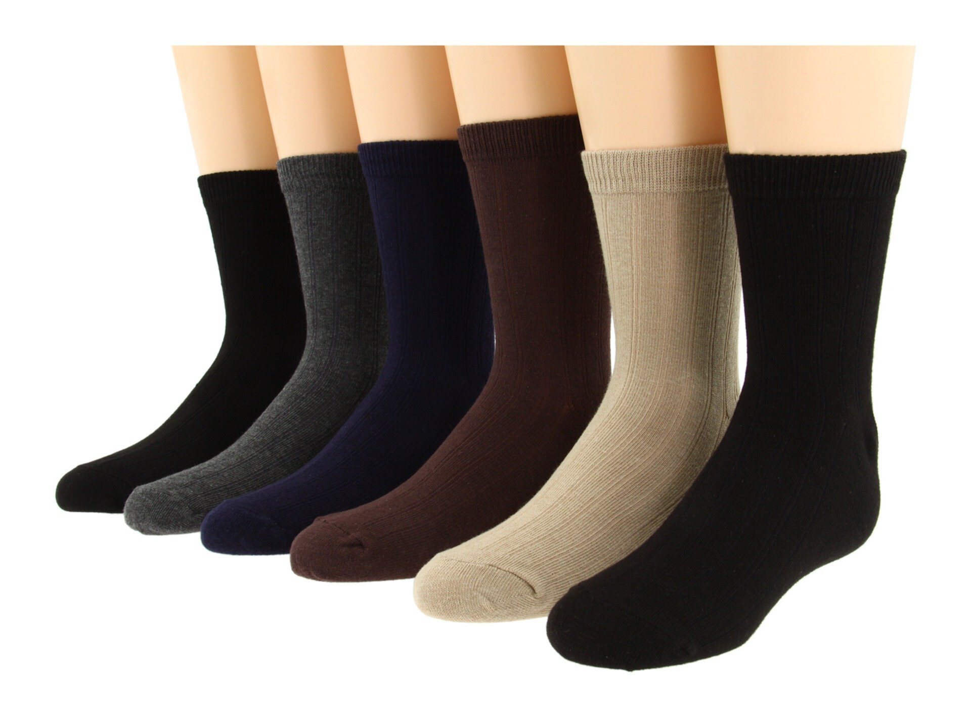 Набор из шести пар реберного носка (младенец / малыш / маленький ребенок / большой ребенок / взрослый) Jefferies Socks