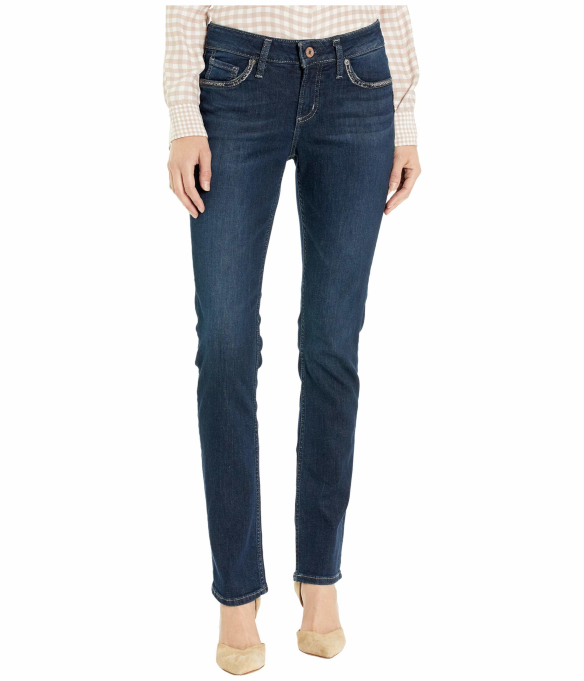 Прямые джинсы Elyse с пышными посадками в цвете индиго L03403ASX479 Silver Jeans Co.