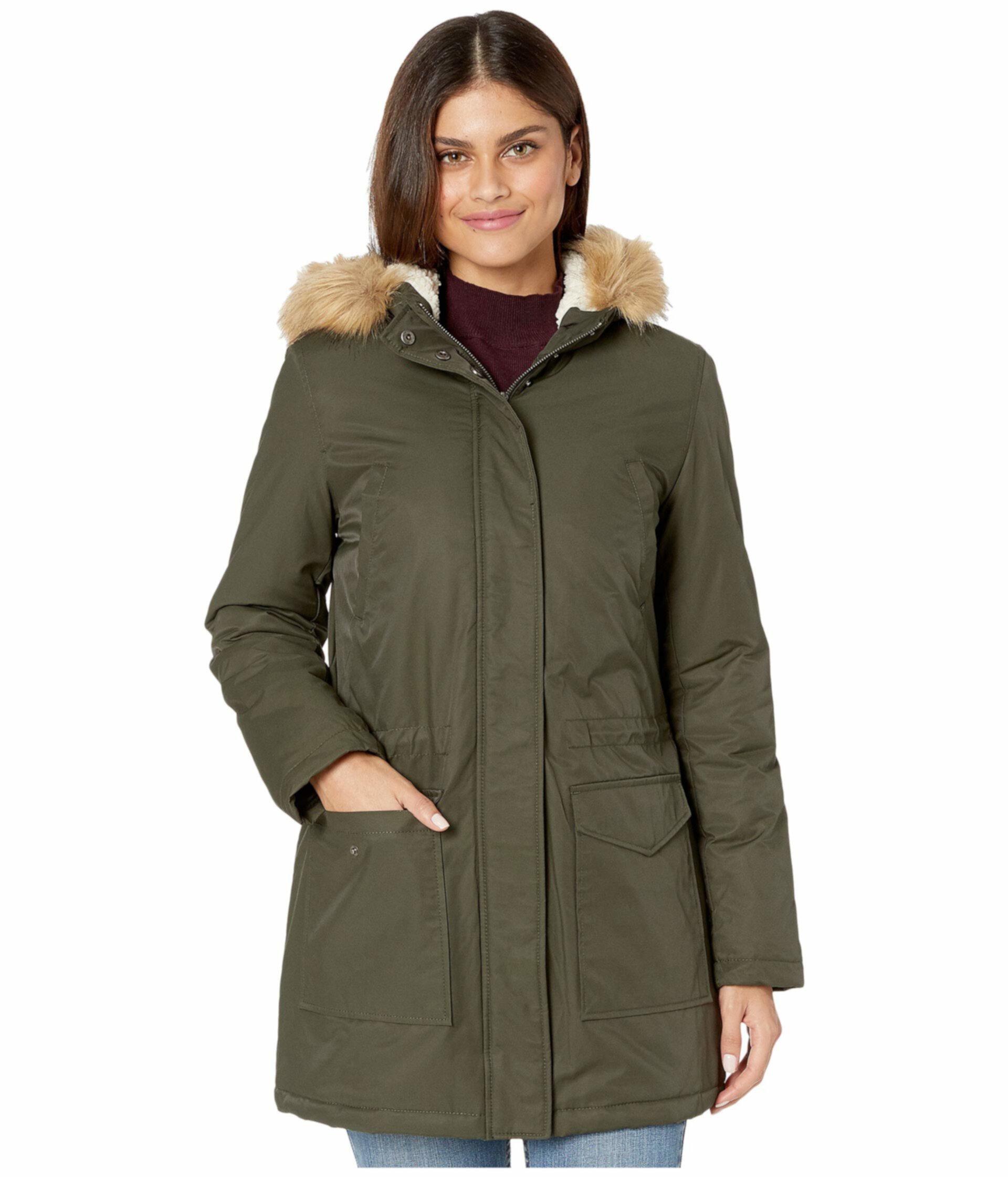 Coated Cotton Parka with Sherpa and Faux Fur Hood Levi's®