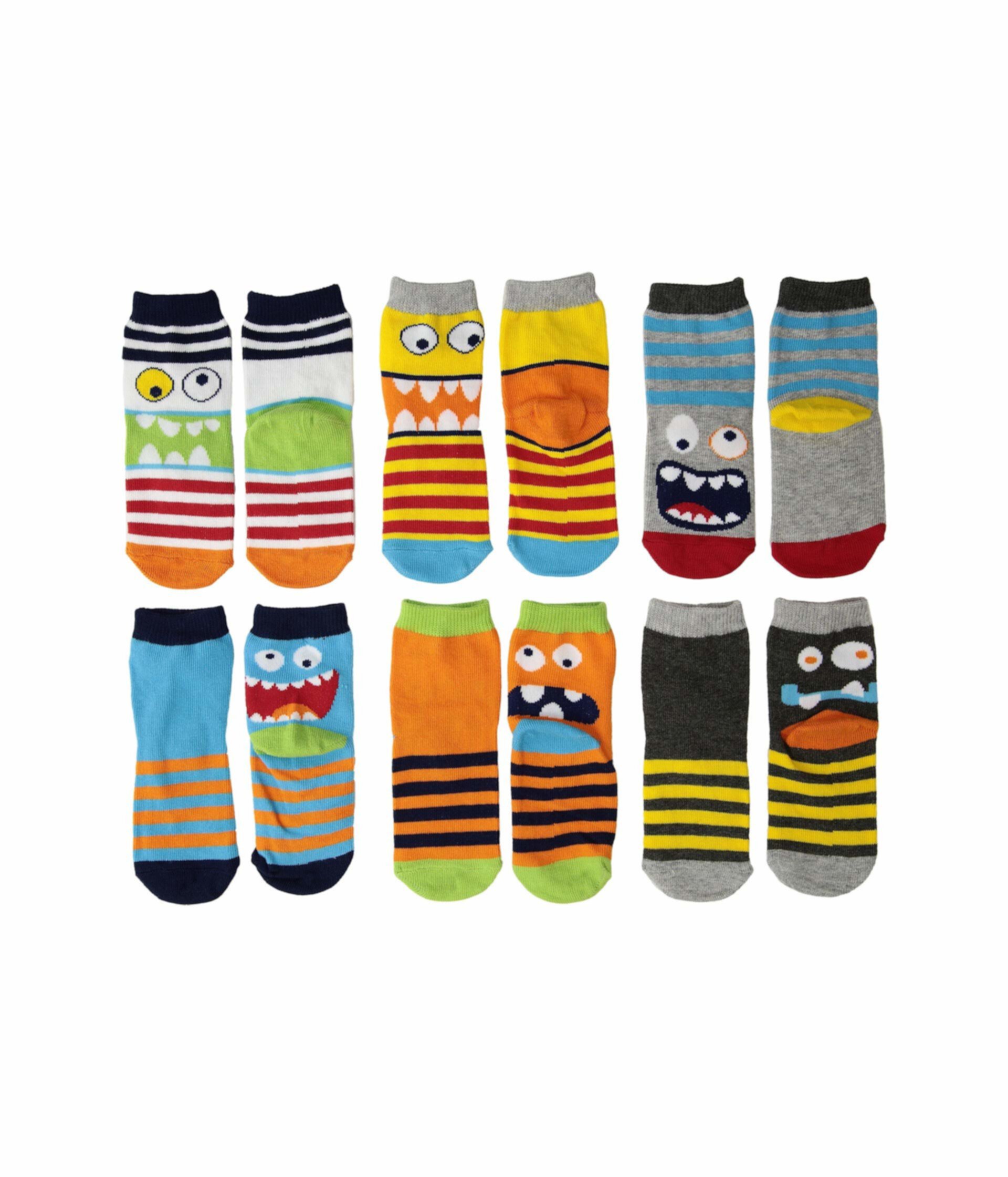 Monster Crew Socks 6-Pack (малыш / маленький ребенок / большой ребенок) Jefferies Socks