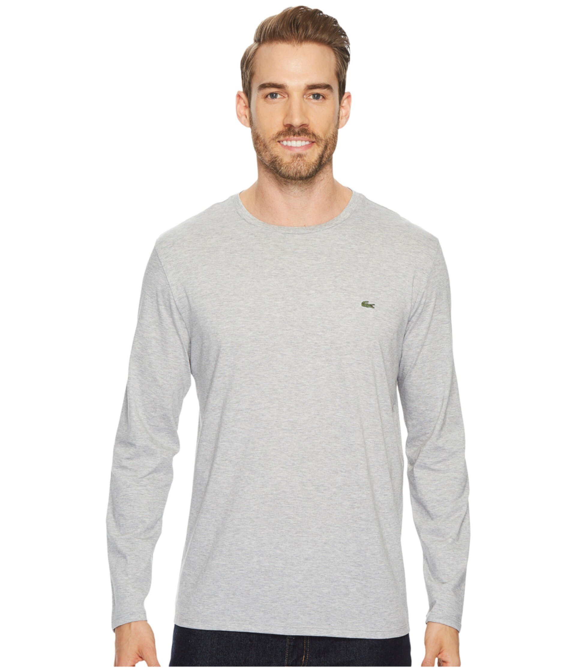 Long Sleeve Pima Jersey Crew Neck T-Shirt Lacoste