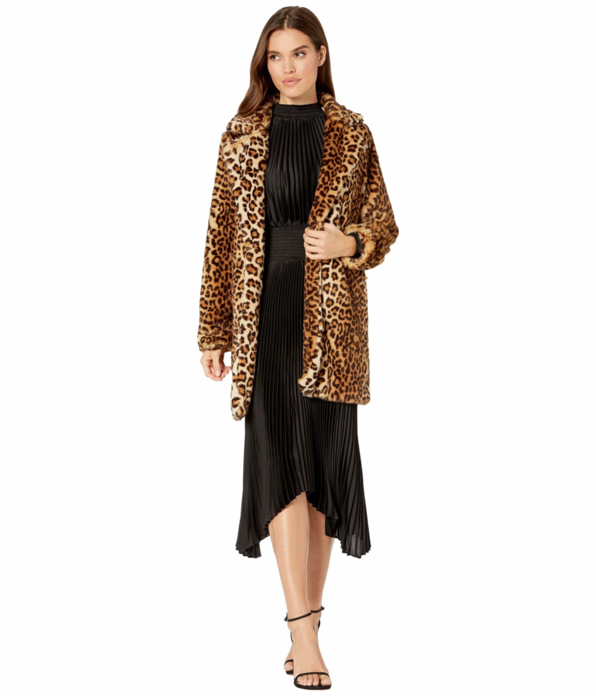 Пальто из искусственного меха леопарда в записке для себя Blank NYC