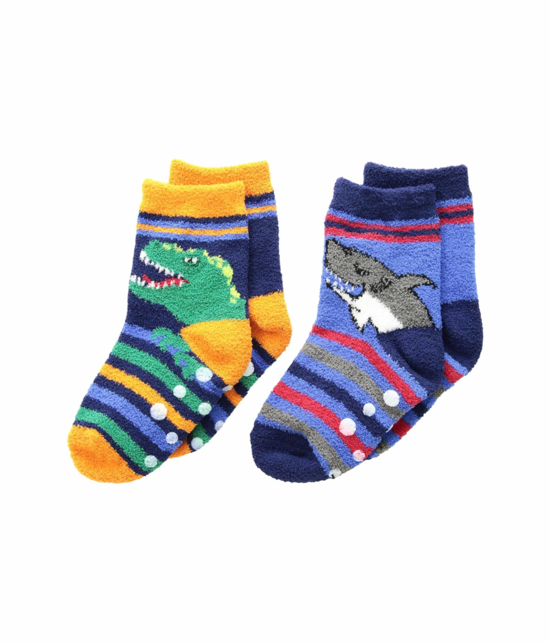 Противоскользящие носки Dino and Shark, 2 шт. (Младенец / малыш / маленький ребенок) Jefferies Socks