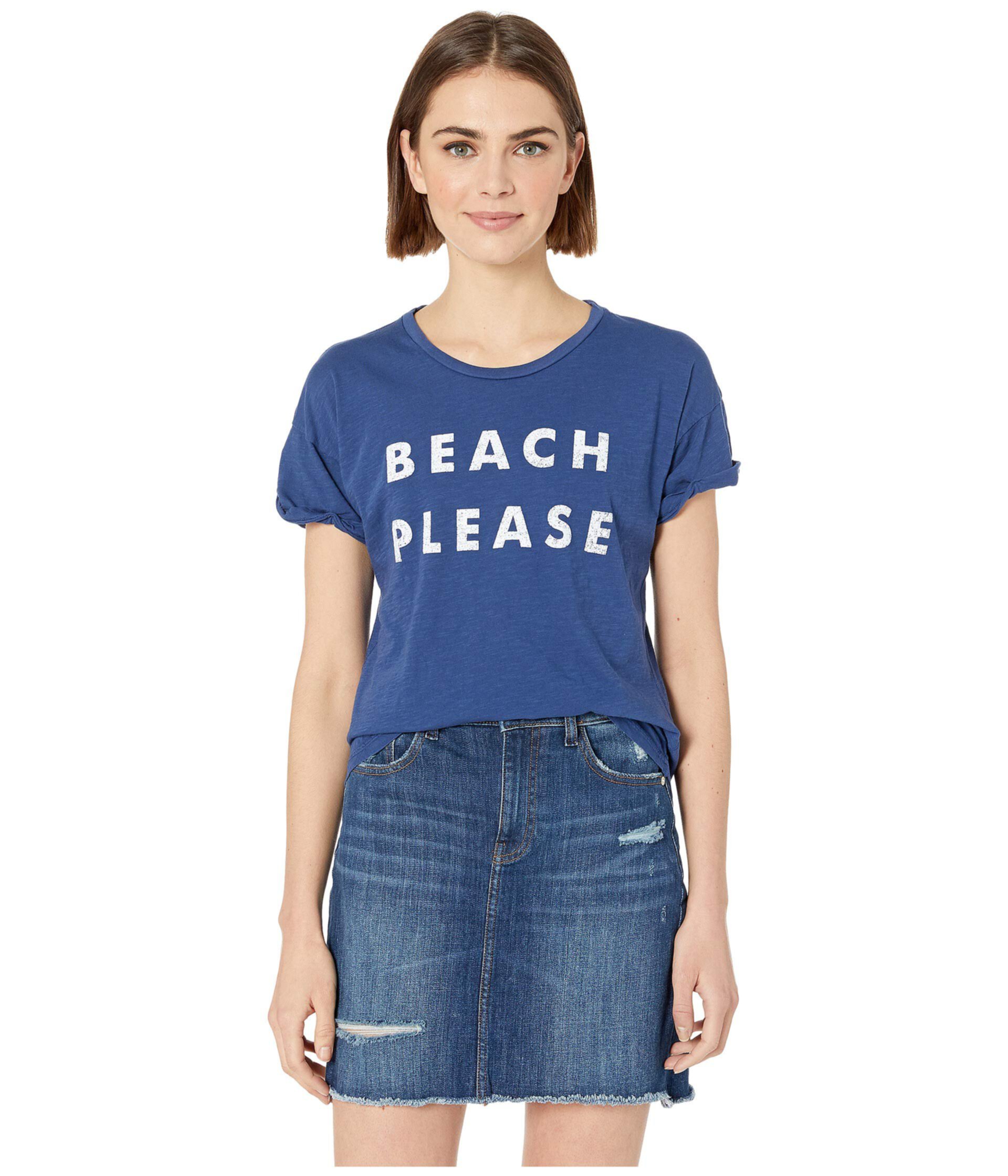 Пляжная футболка Slub с короткими рукавами, пожалуйста, в клетку The Original Retro Brand