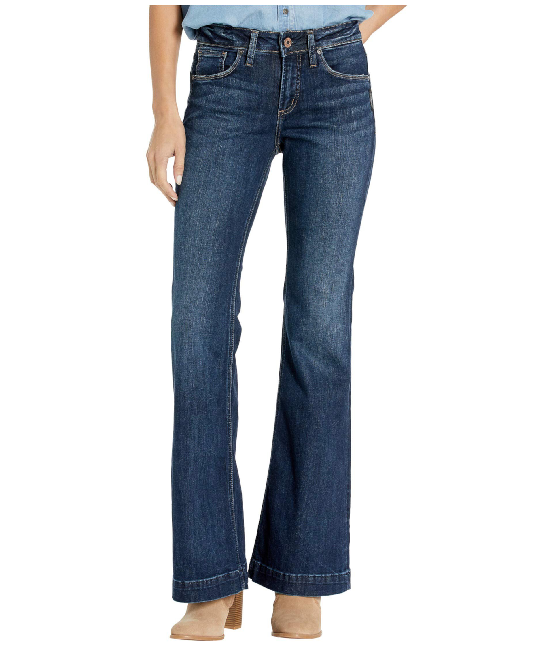 Джинсы-брюки в тонкую посадку Avery с высокой посадкой в цвете индиго L94904SSX311 Silver Jeans Co.