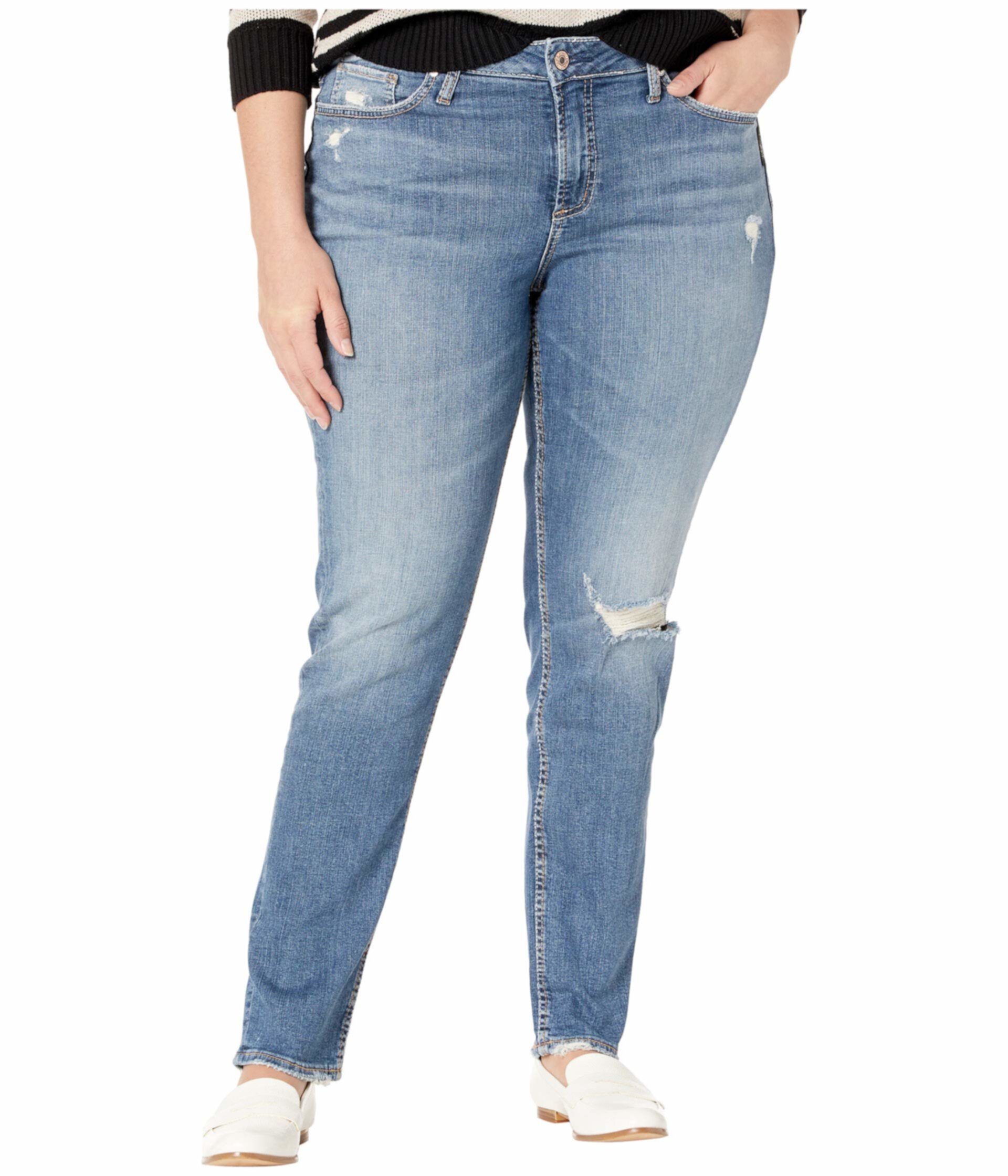 Узкие джинсы с высокой посадкой Avery большого размера в цвете Индиго W94317SJL211 Silver Jeans Co.