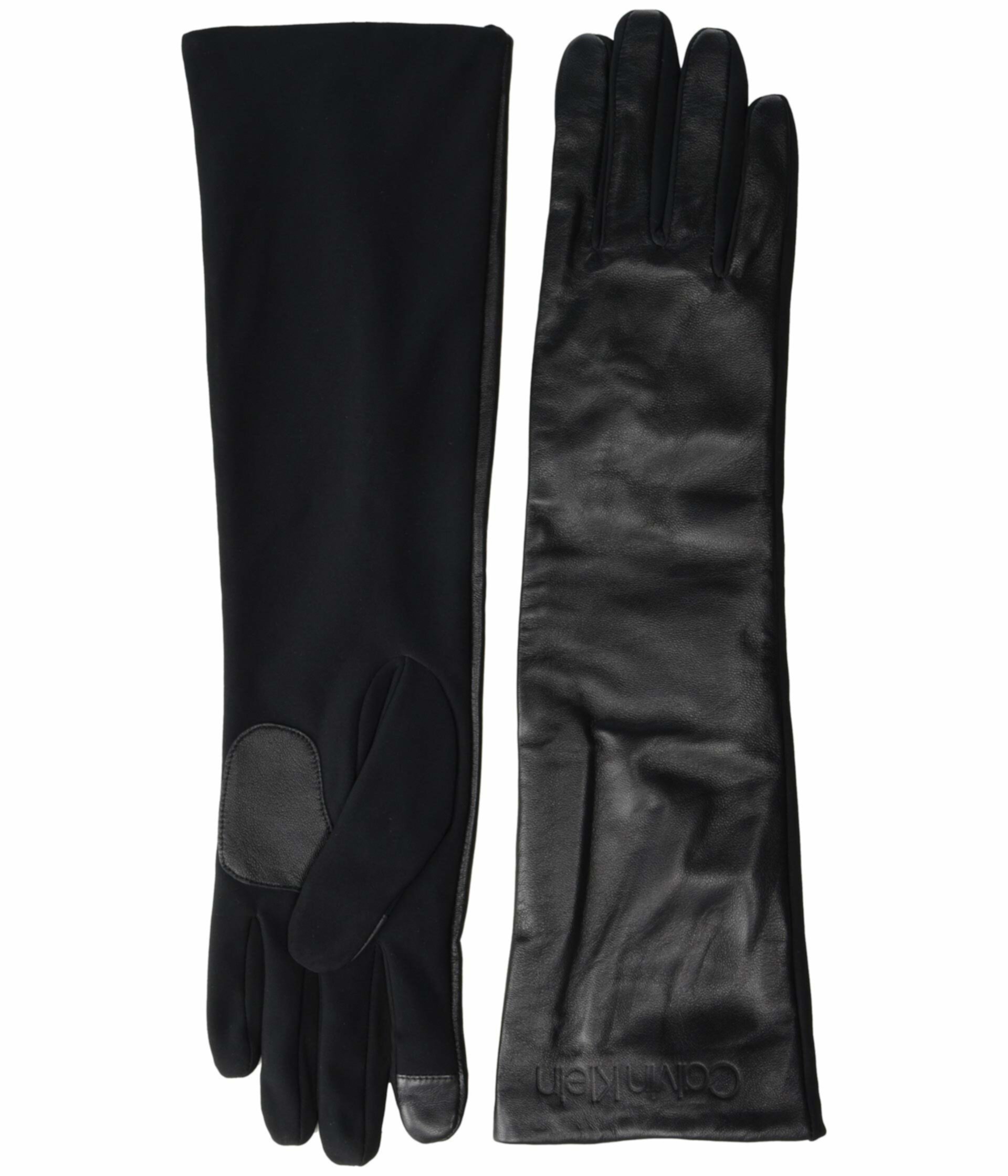 Длинные кожаные сенсорные перчатки Calvin Klein