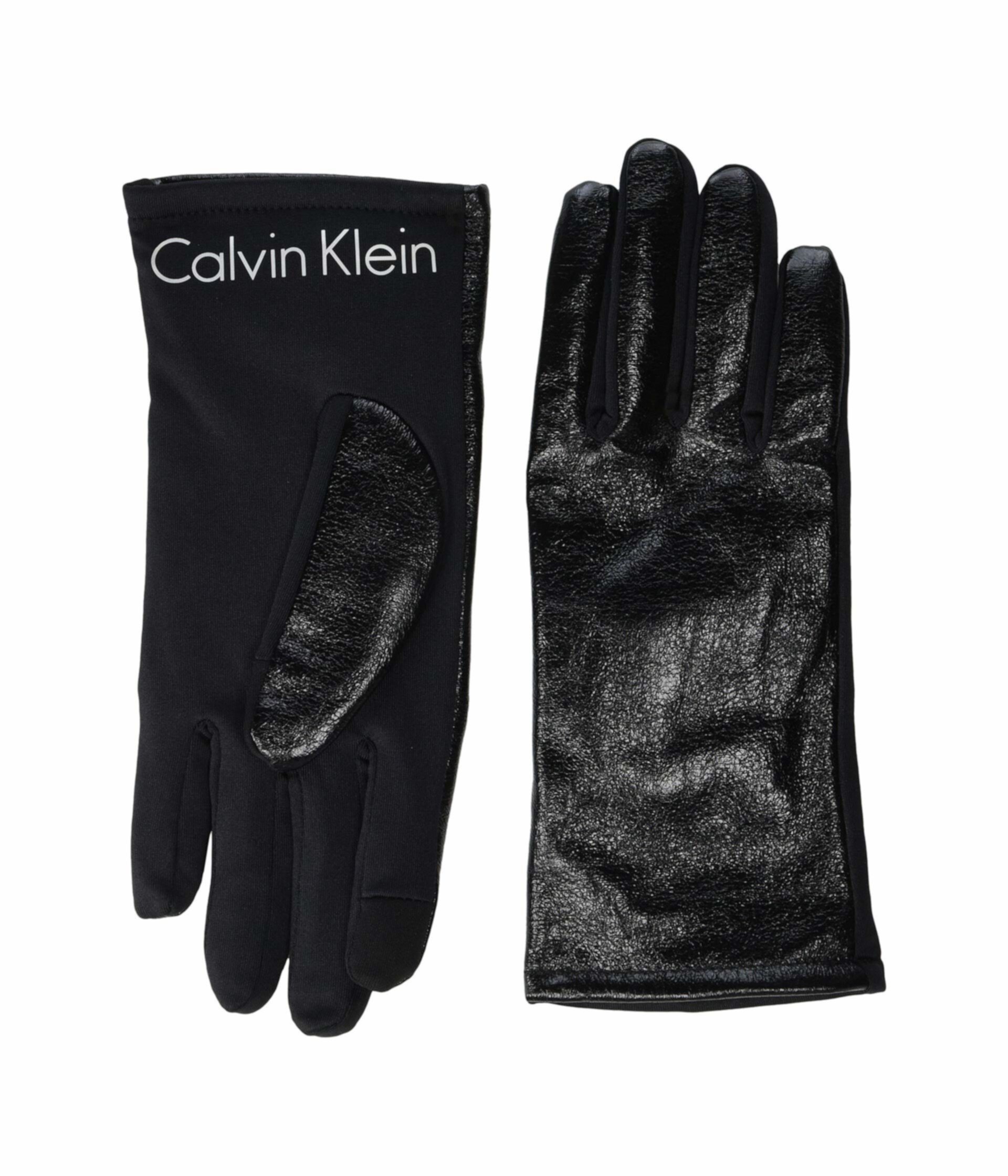 Перчатки из искусственной кожи Crinkle Calvin Klein